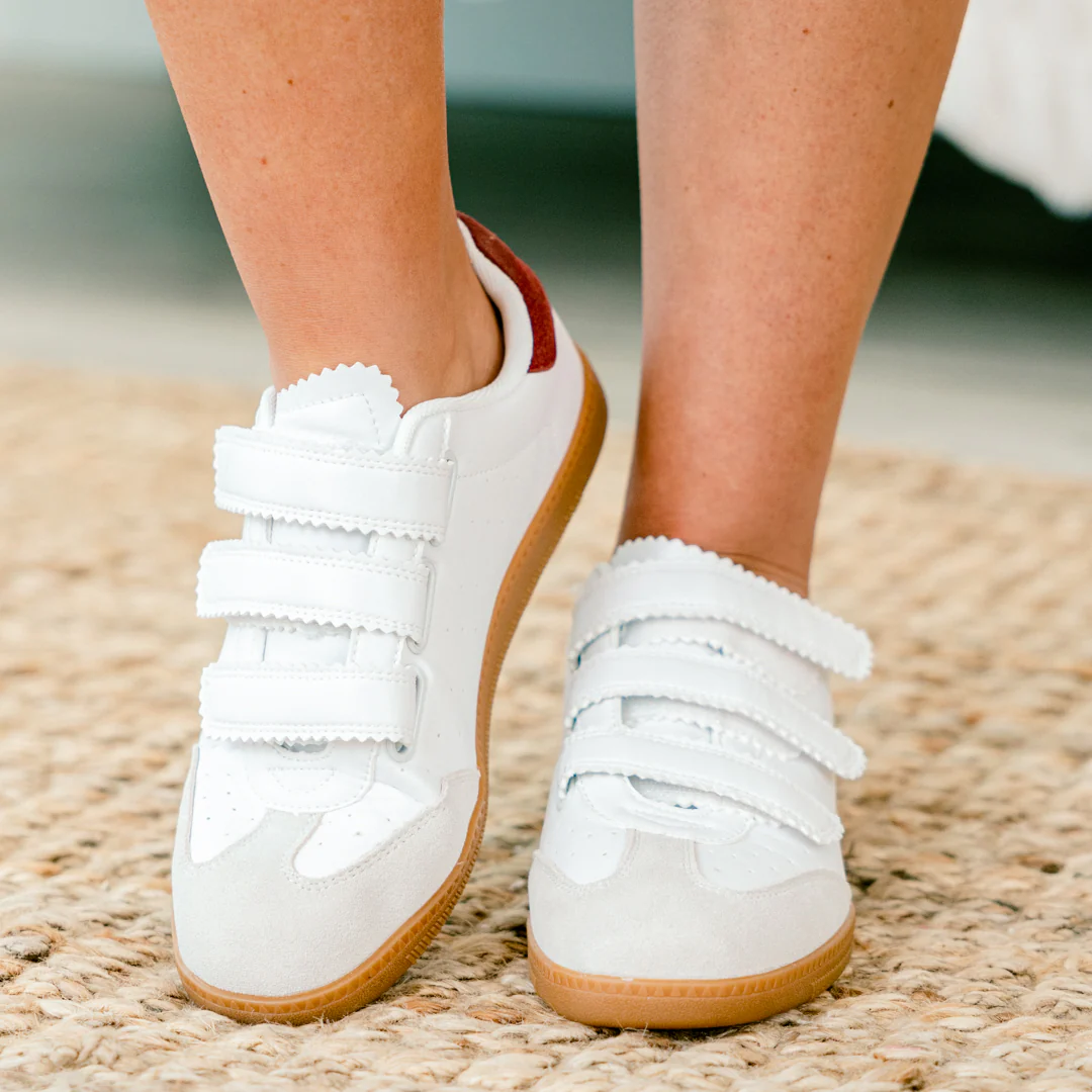 Sticking Together Sneakers, Burgundy - Giverhouse