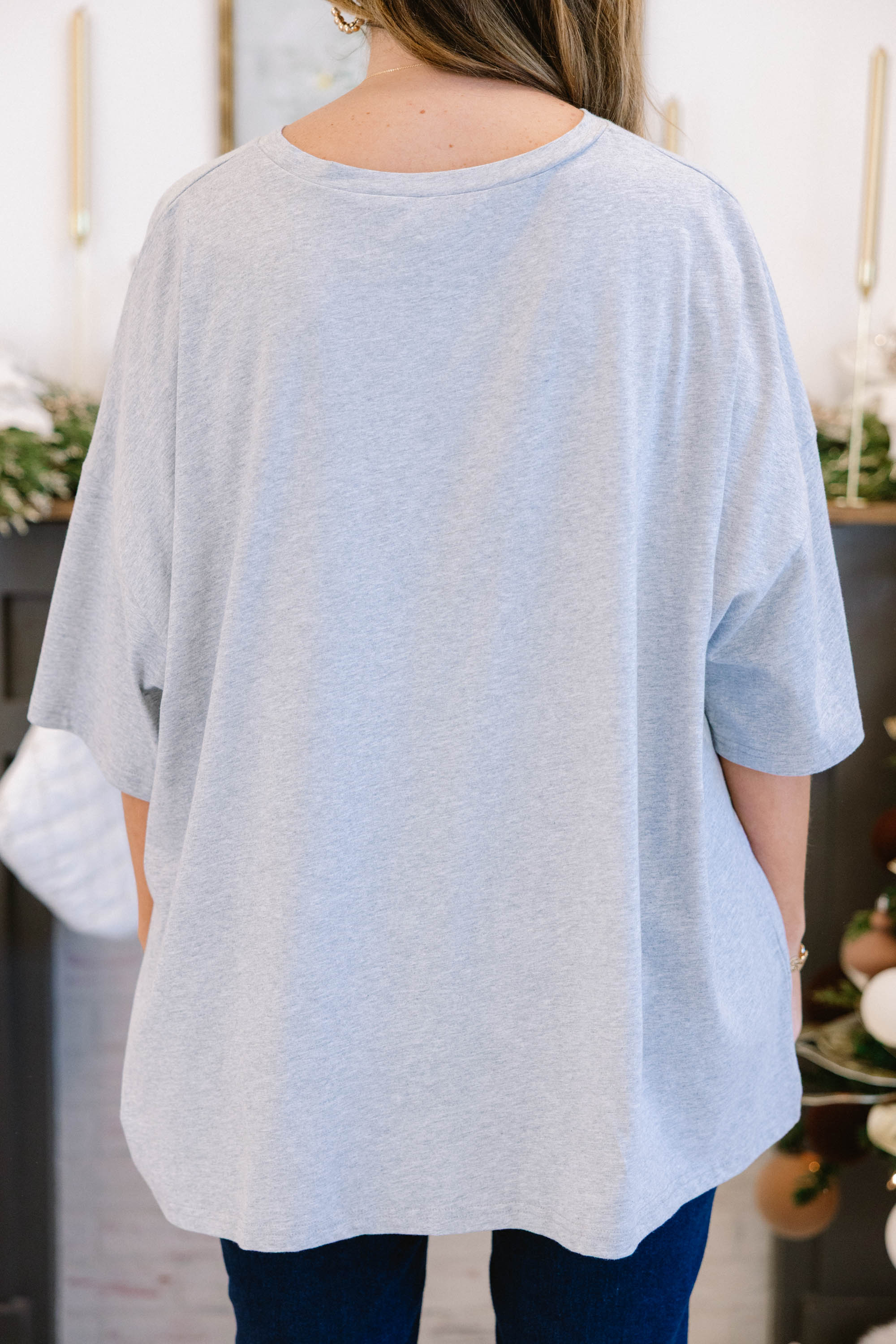 Jingle Horse Boyfriend Tee, Heather Grey - Giverhouse