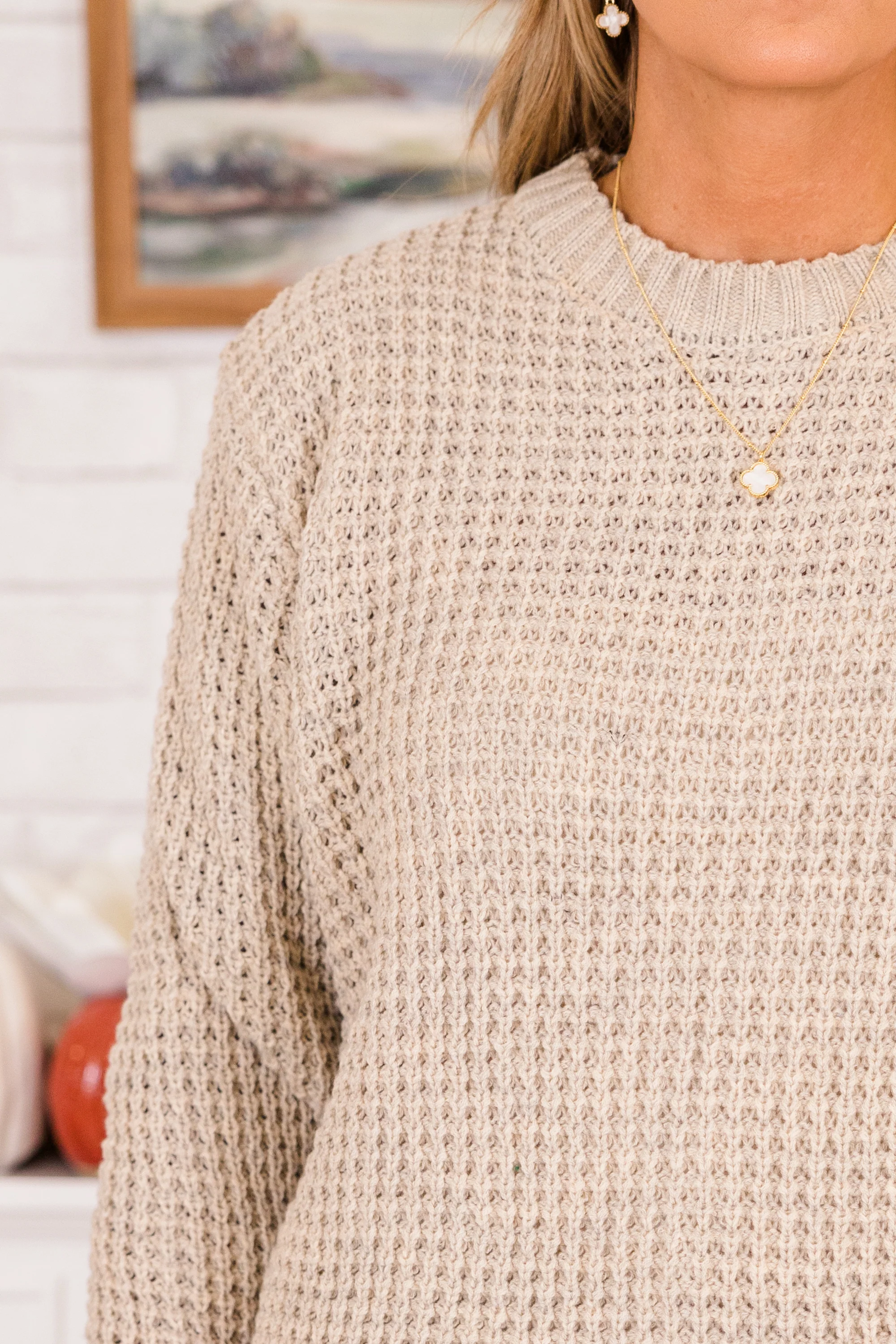 Everything We Loved Sweater, Heather Beige - Giverhouse