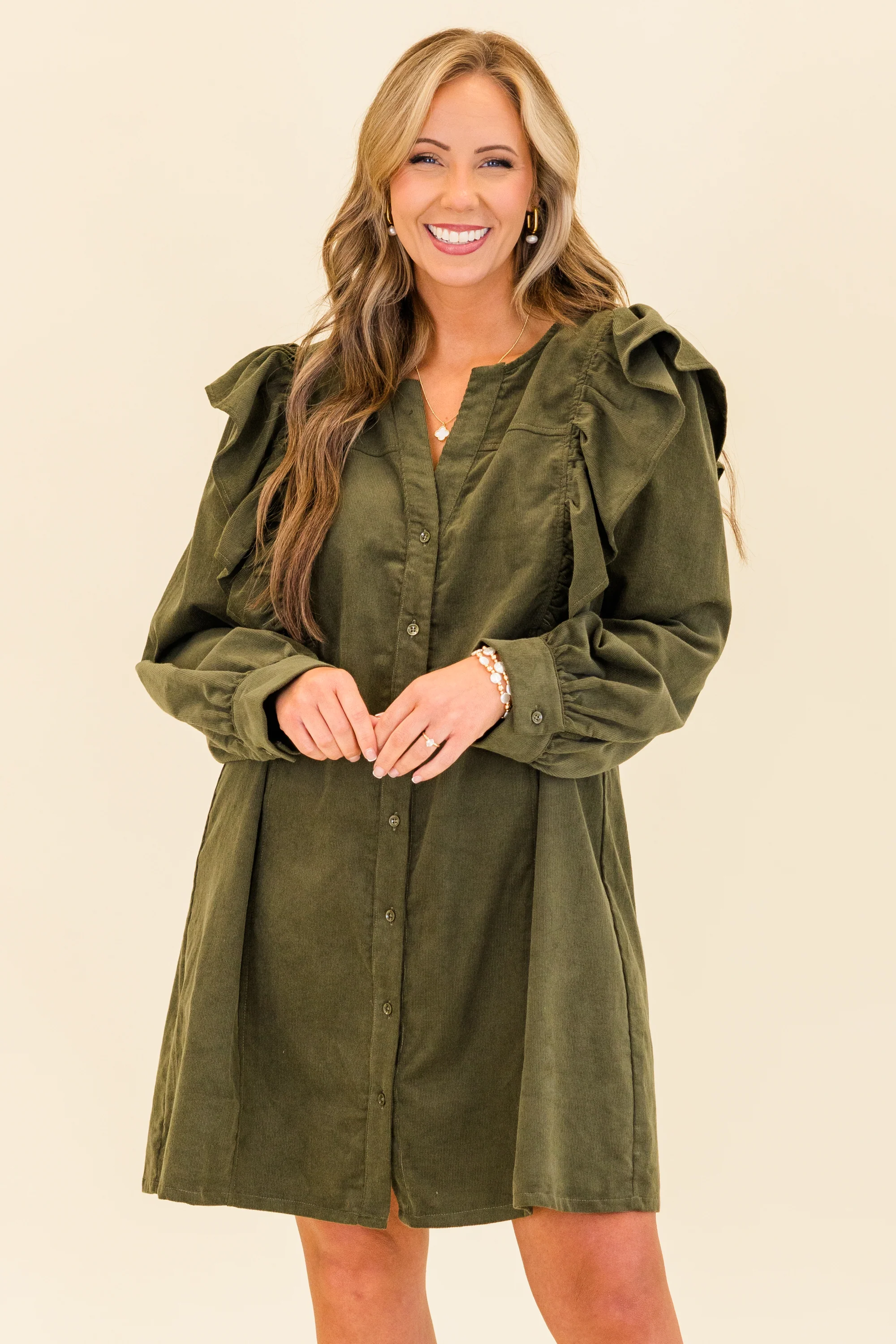 When The Night is Here Dress, Olive - Giverhouse