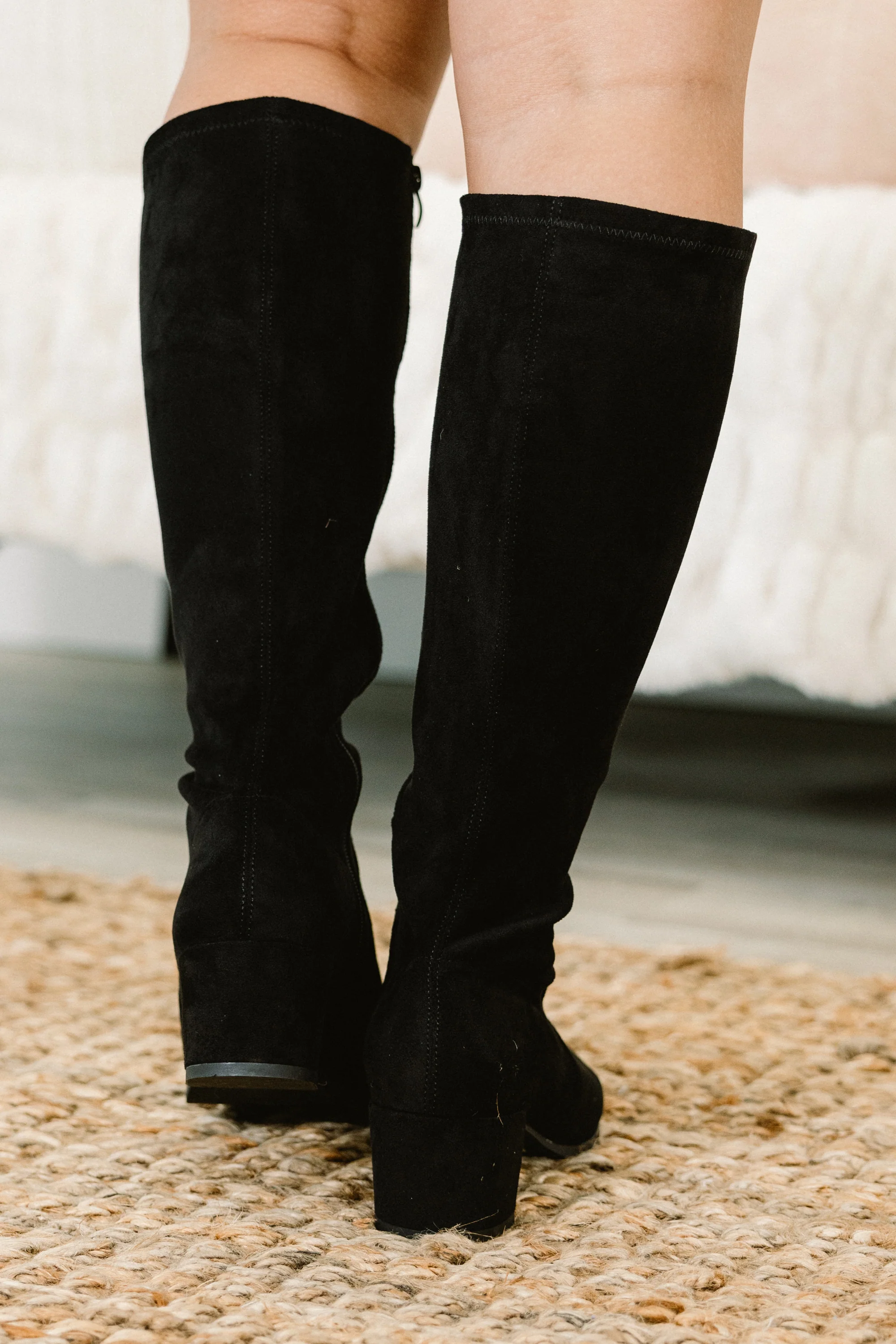 Run, Run, Runaway Wide Calf Boots, Black - Giverhouse