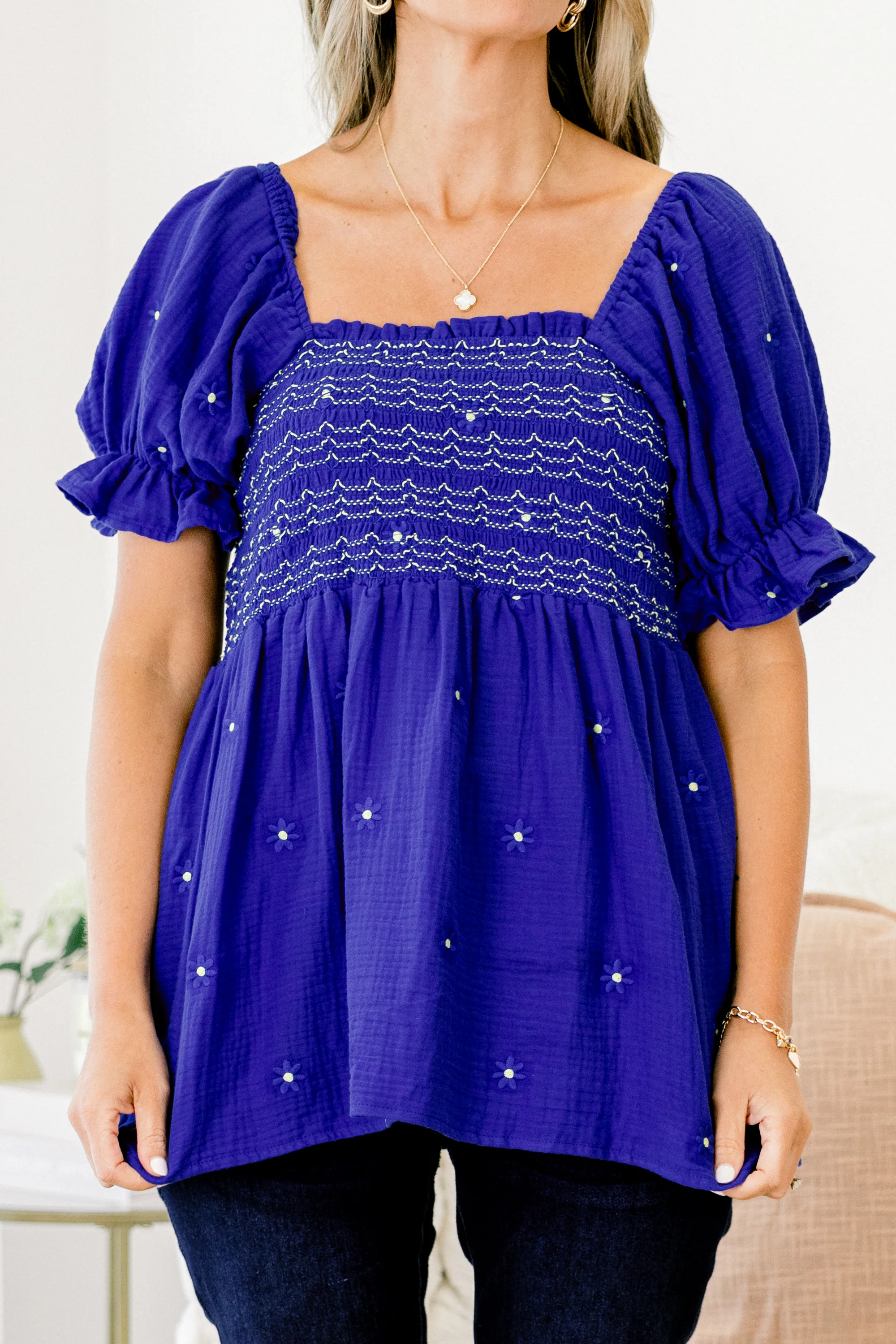 Sweet Moment Top, Blue - Giverhouse