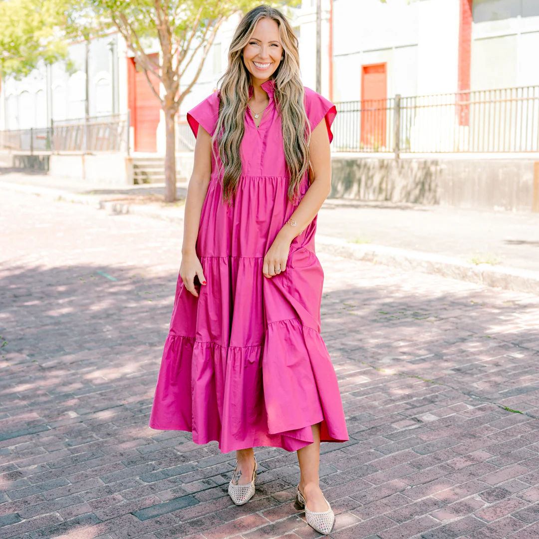 Beautiful Melody Dress, Fuchsia - Giverhouse