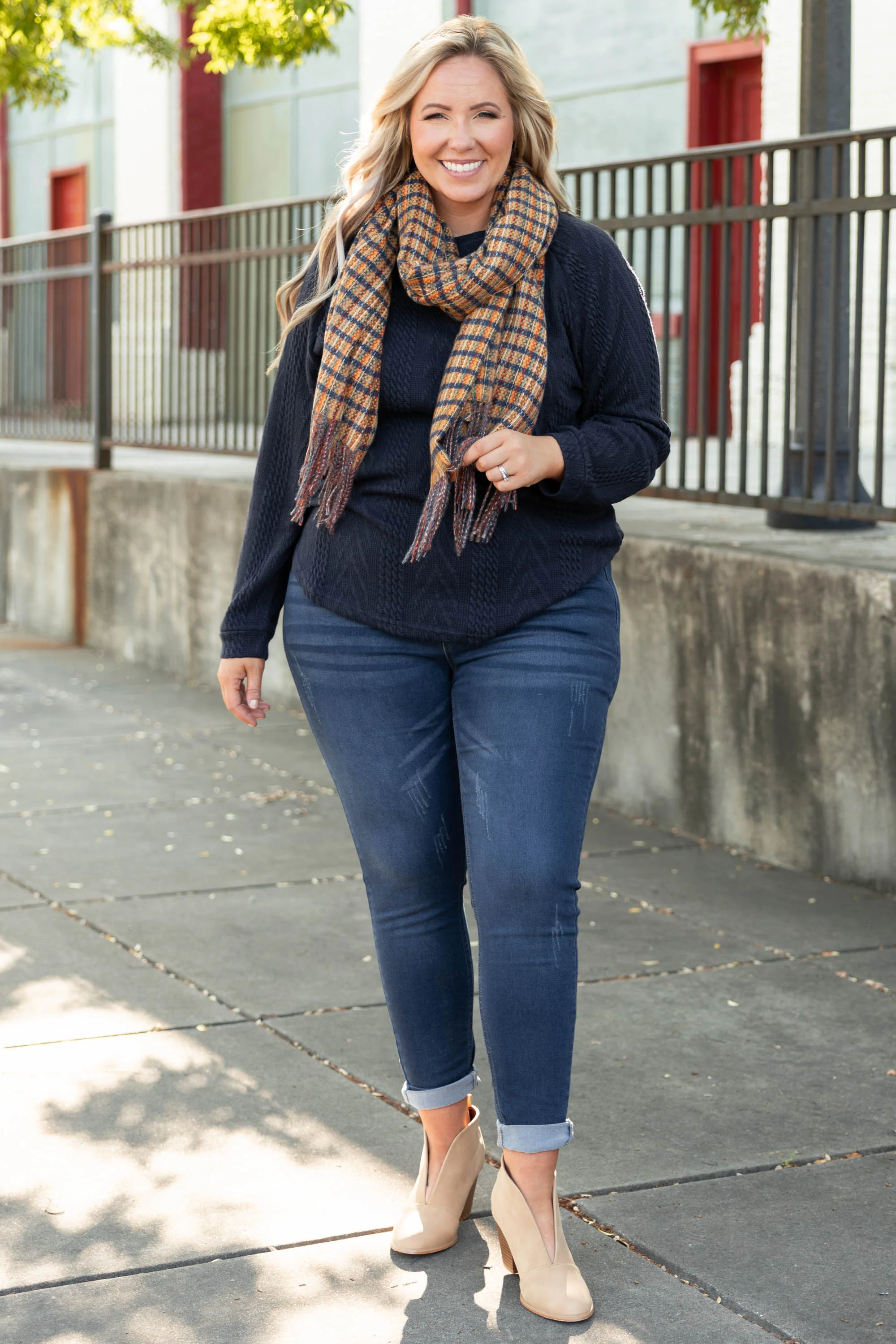 Slouchy Cableknit, Navy - Giverhouse