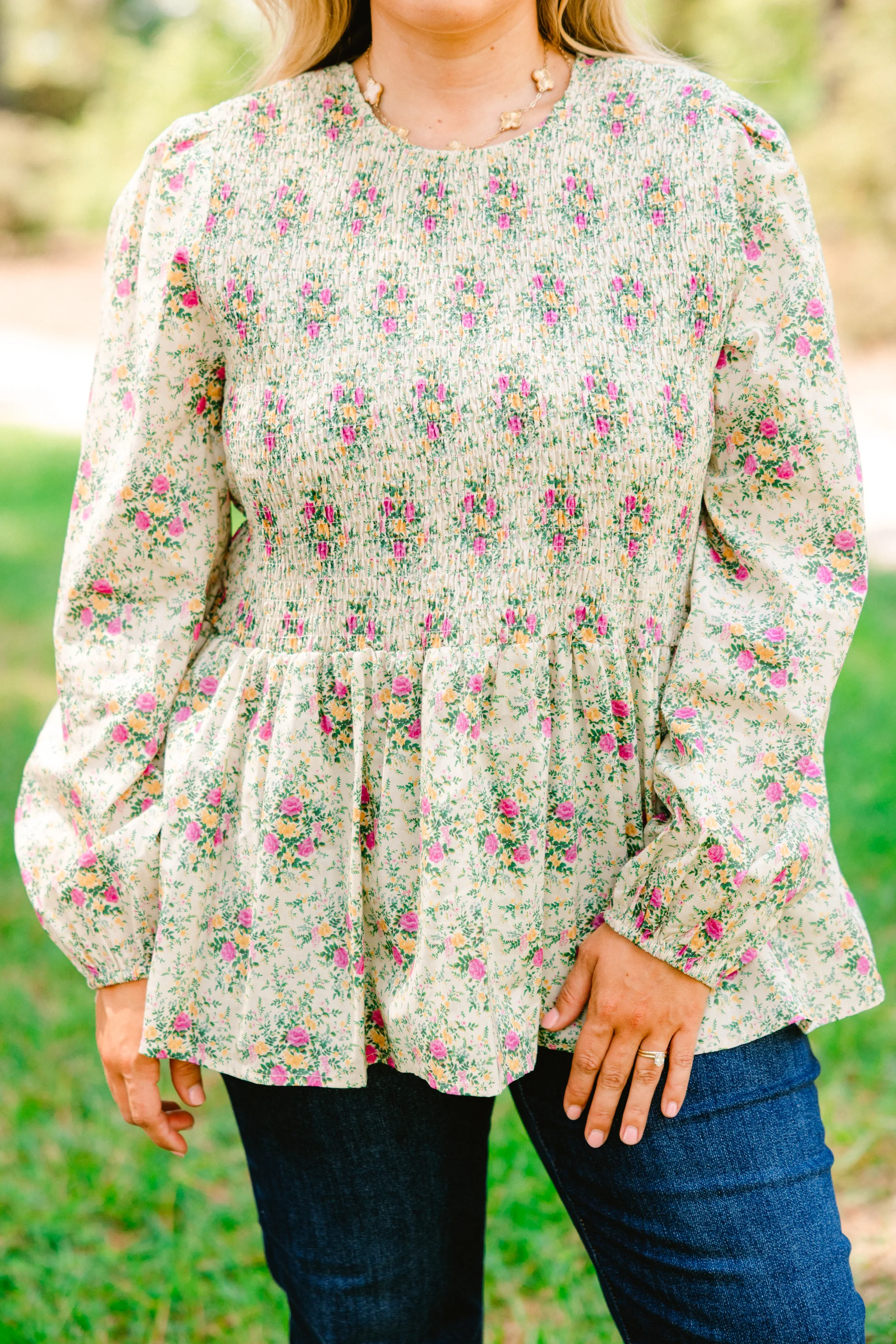 Wallflower Kisses Top, Ivory Floral - Giverhouse