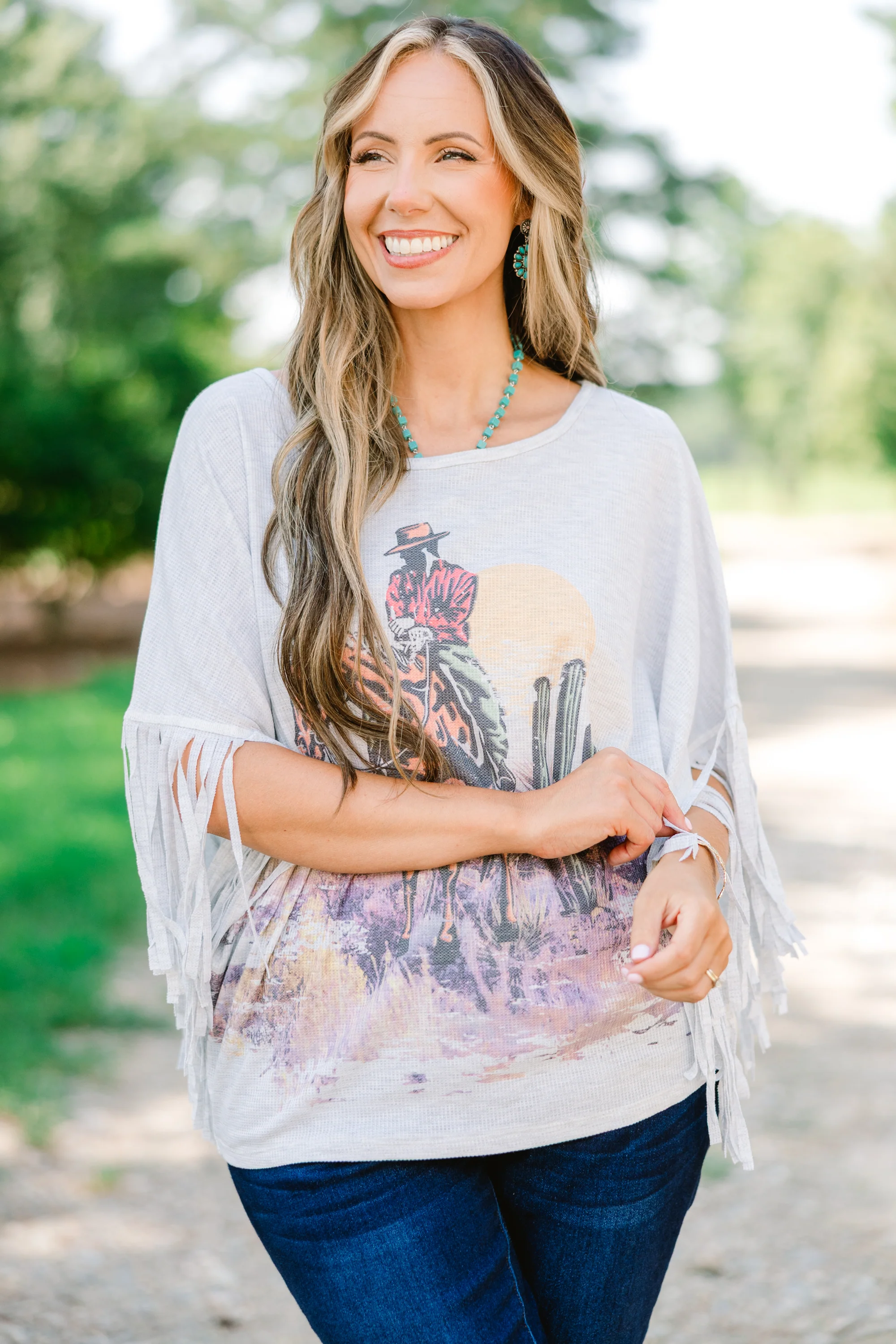 The Wild West Top, Heather Gray - Giverhouse