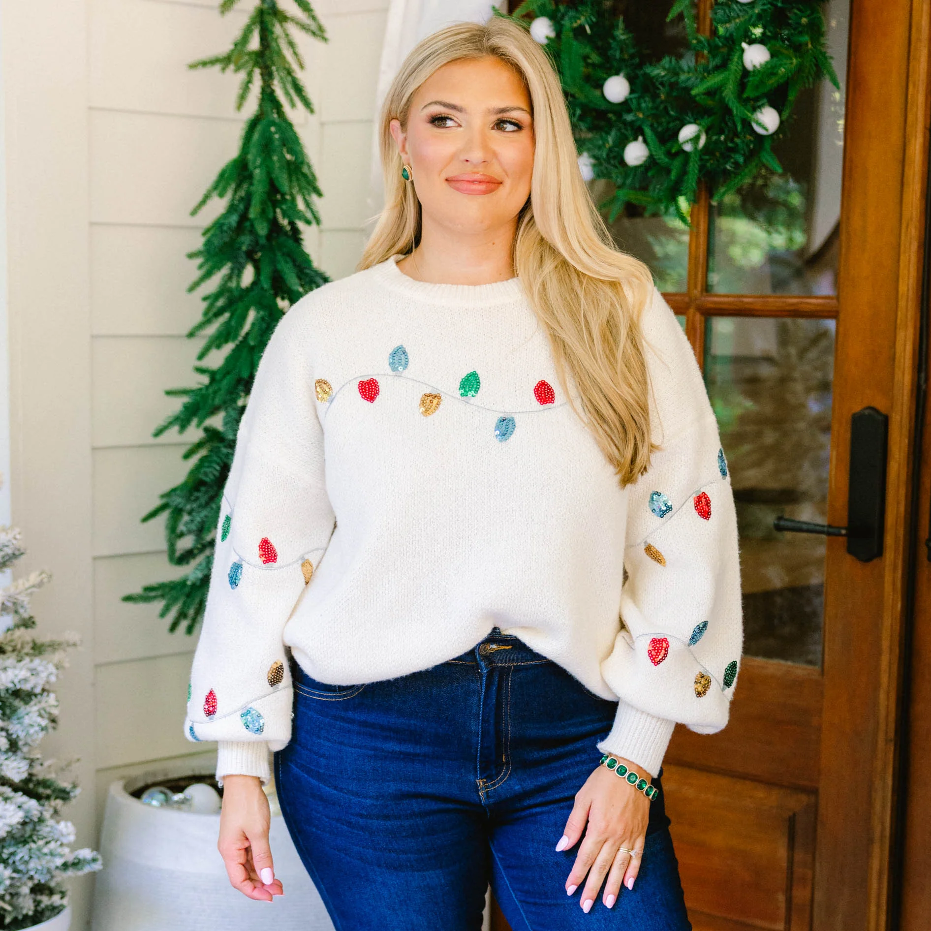 Shine Like A Light Sweater, Cream - Giverhouse