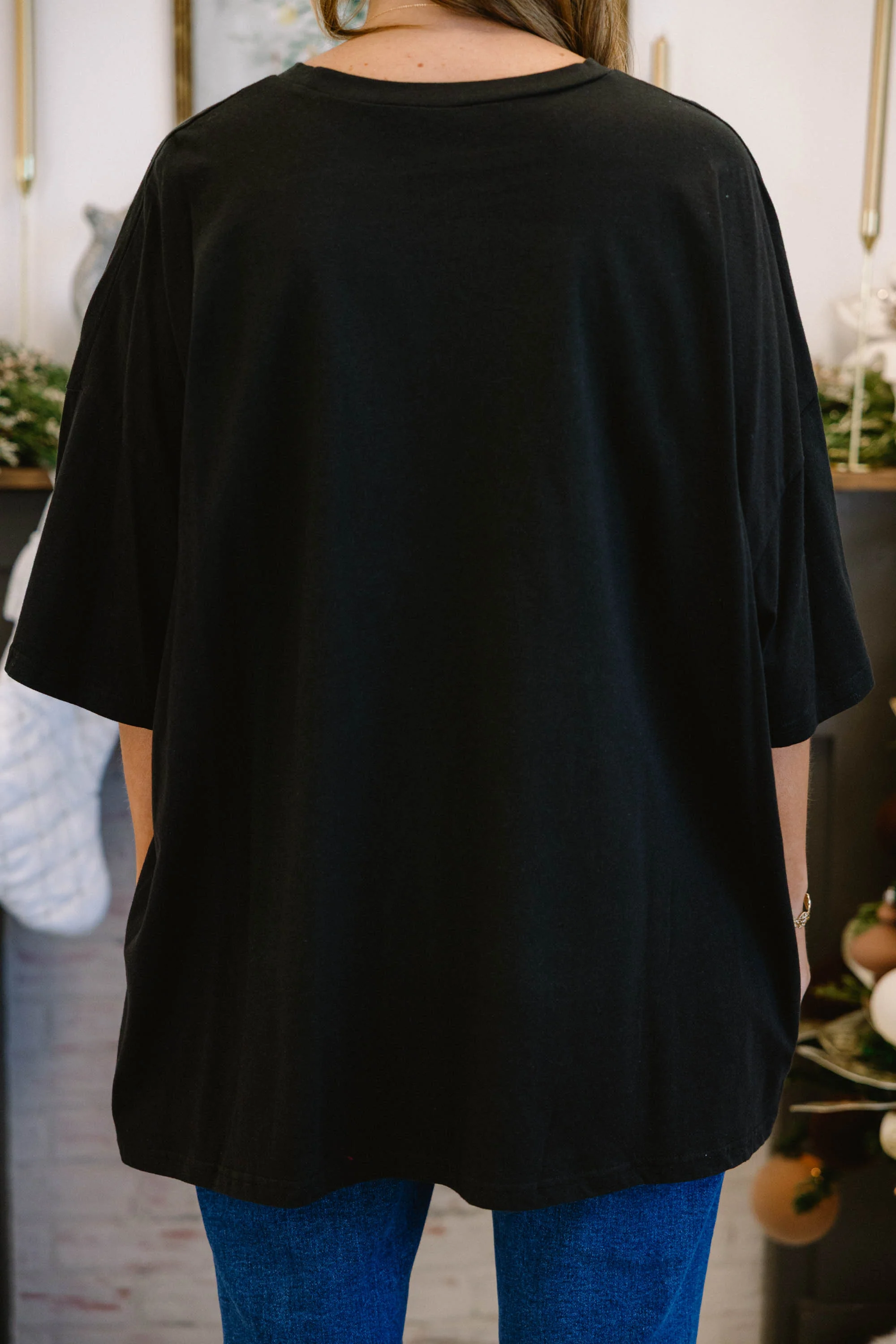 Santa's World Tour Boyfriend Tee, Black - Giverhouse