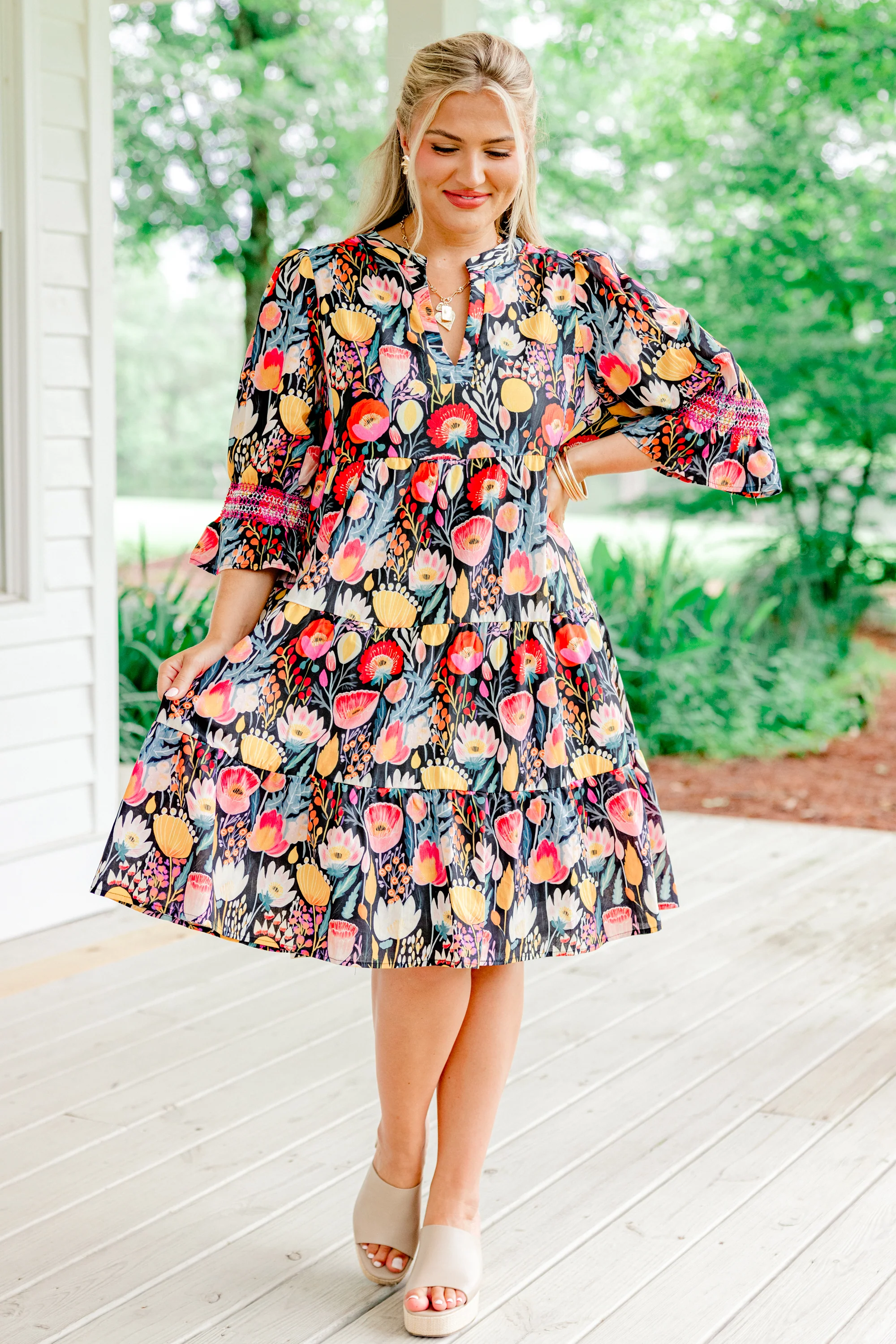Sands Of Life Dress, Navy Floral - Giverhouse