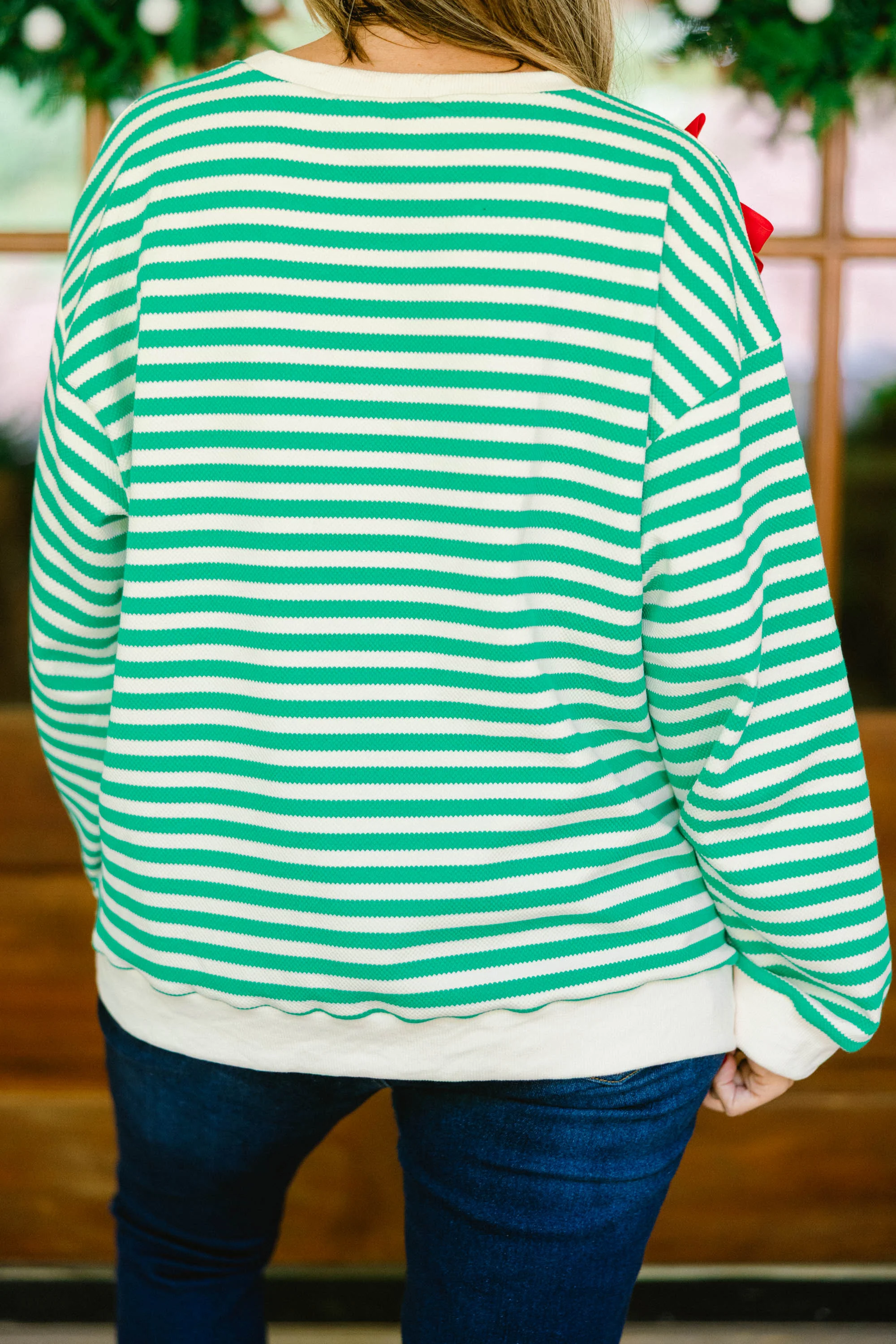 Bow-tiful Girl Pullover, Green - Giverhouse