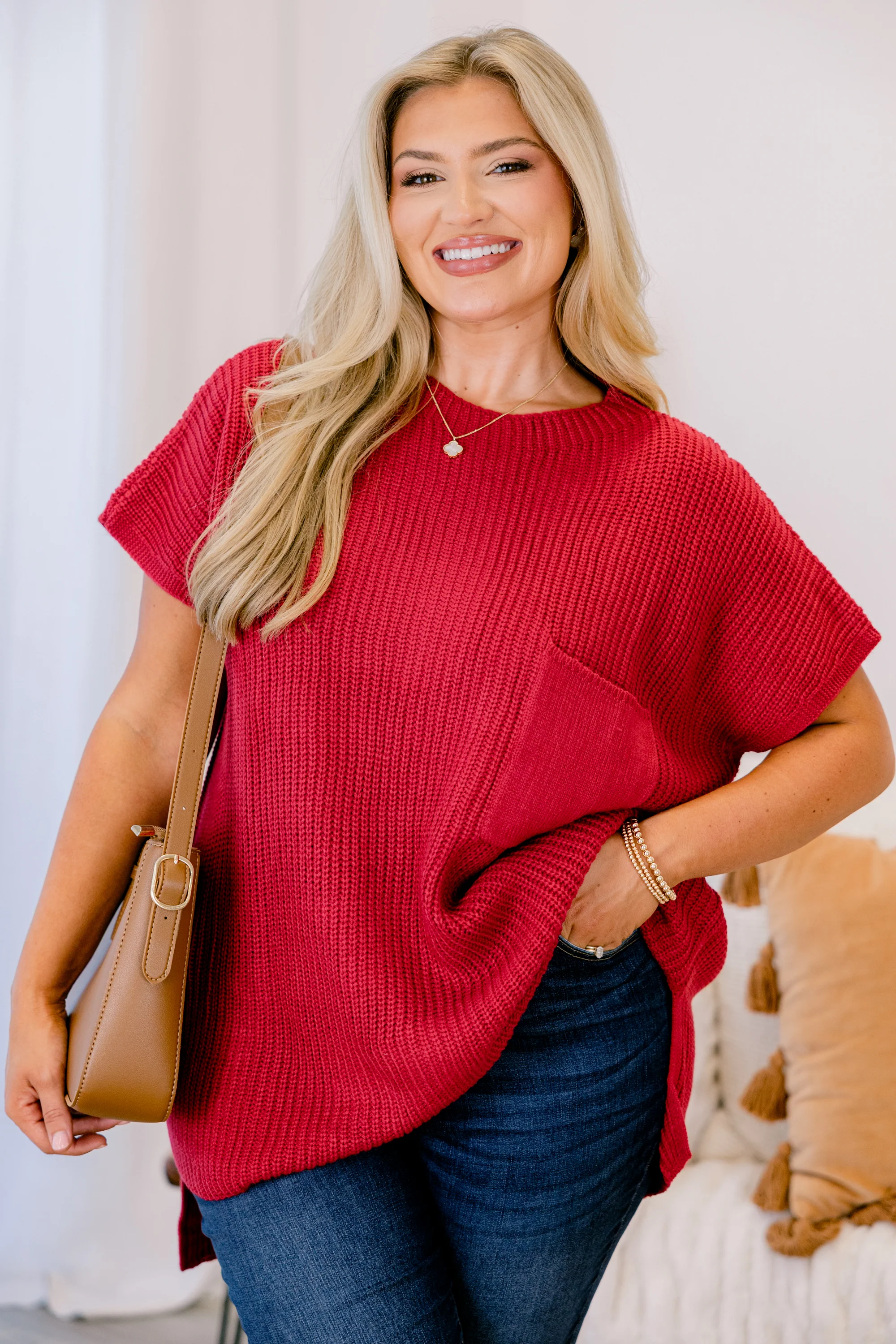 Imagine My World Sweater, Red - Giverhouse