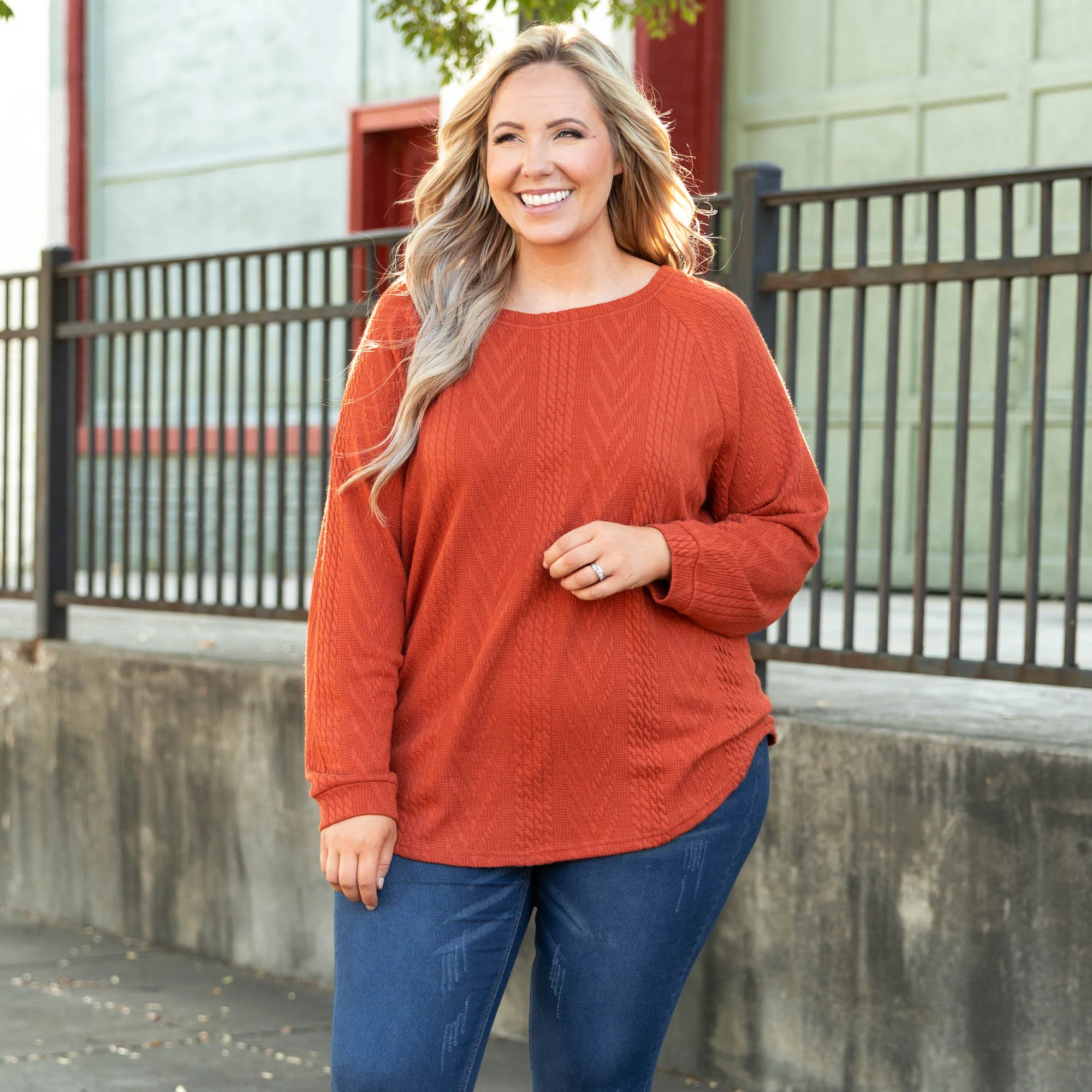 Slouchy Cableknit, Rust - Giverhouse