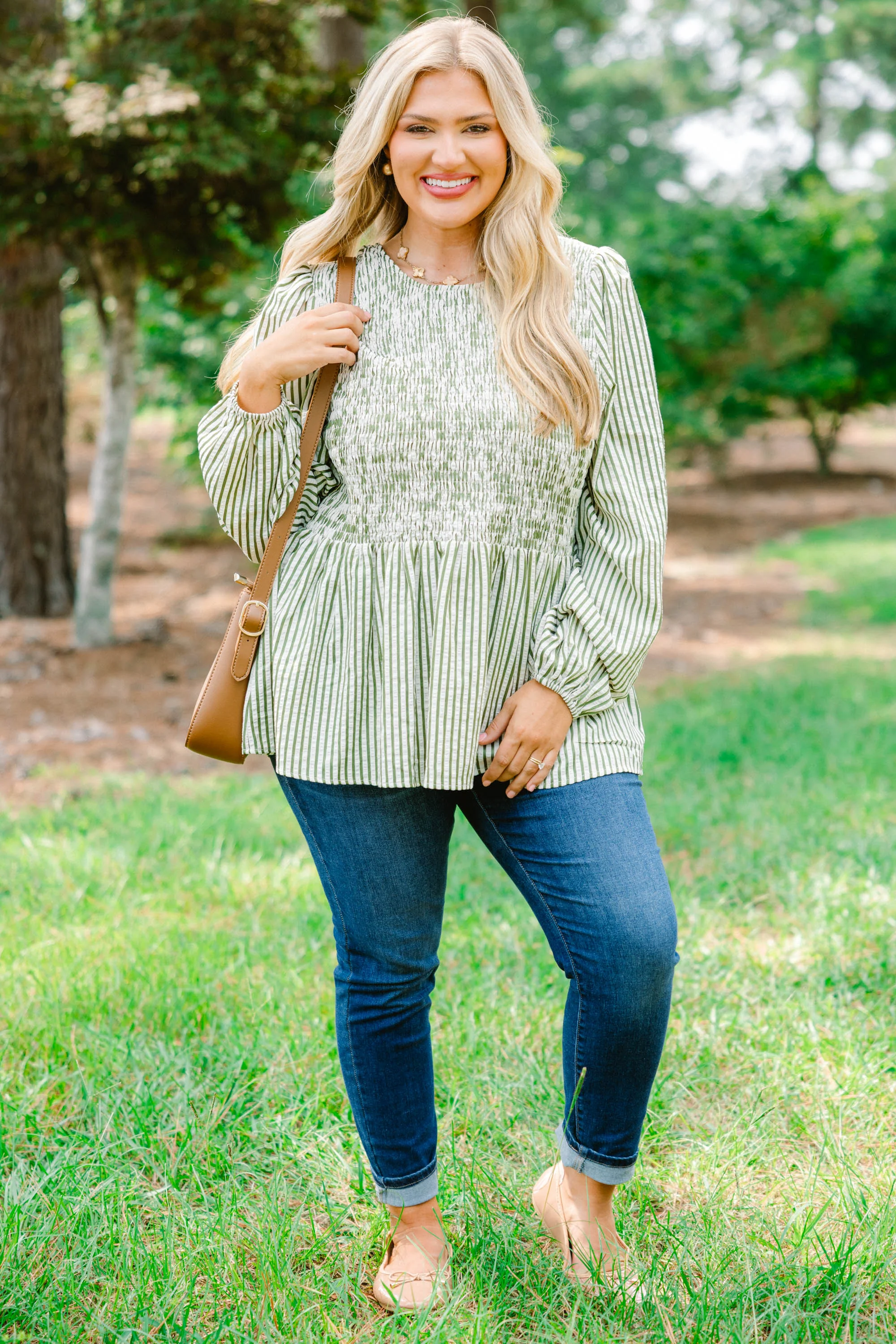 Wallflower Kisses Top, Green Stripe - Giverhouse