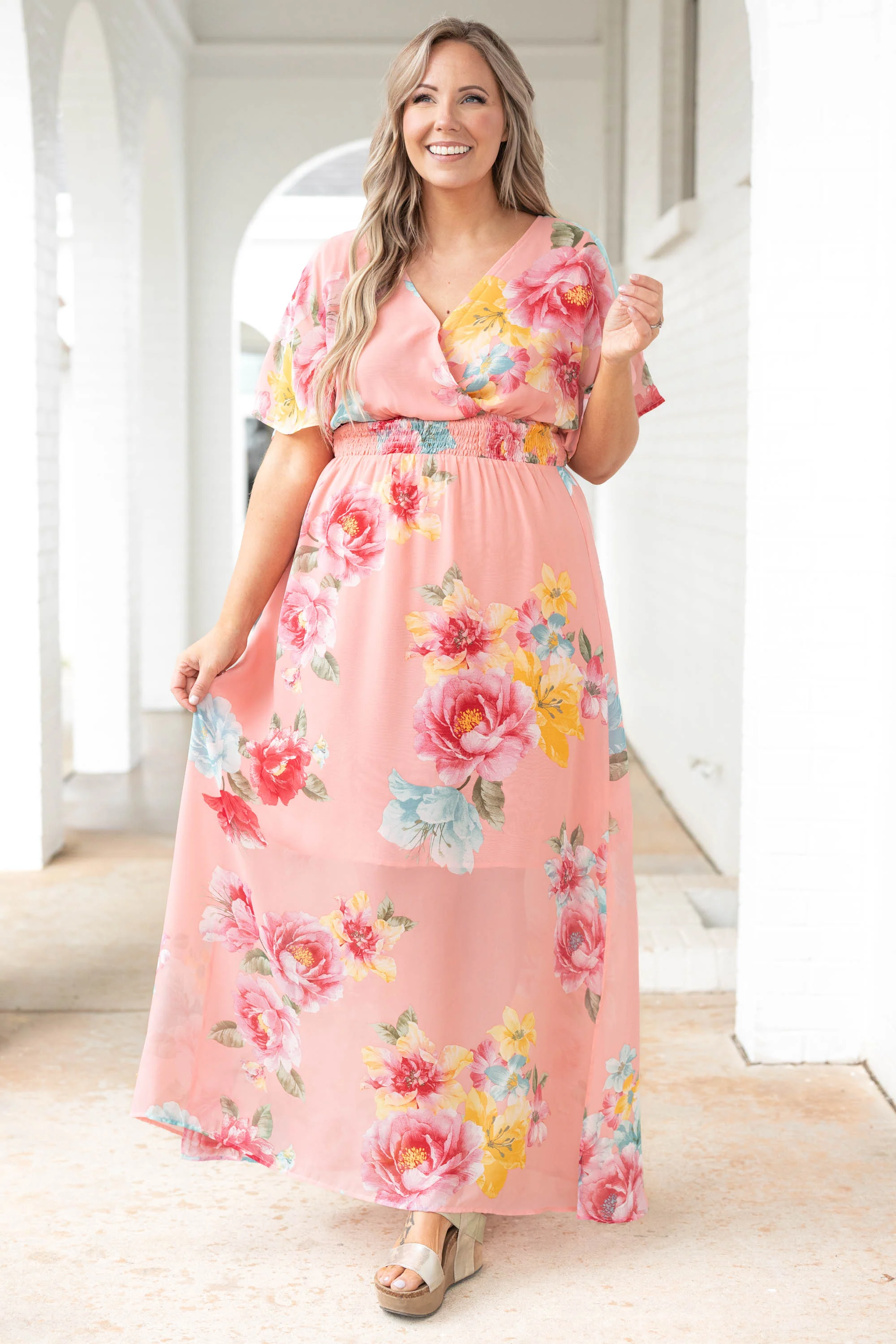 Sweet Laughter Dress, Coral Pink - Giverhouse