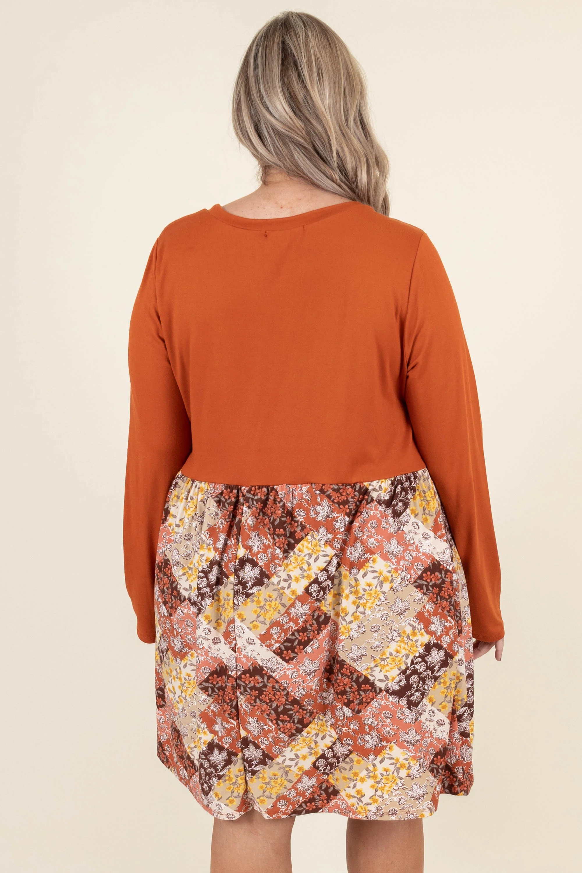 Autumn Fields Dress, Rust/Taupe - Giverhouse