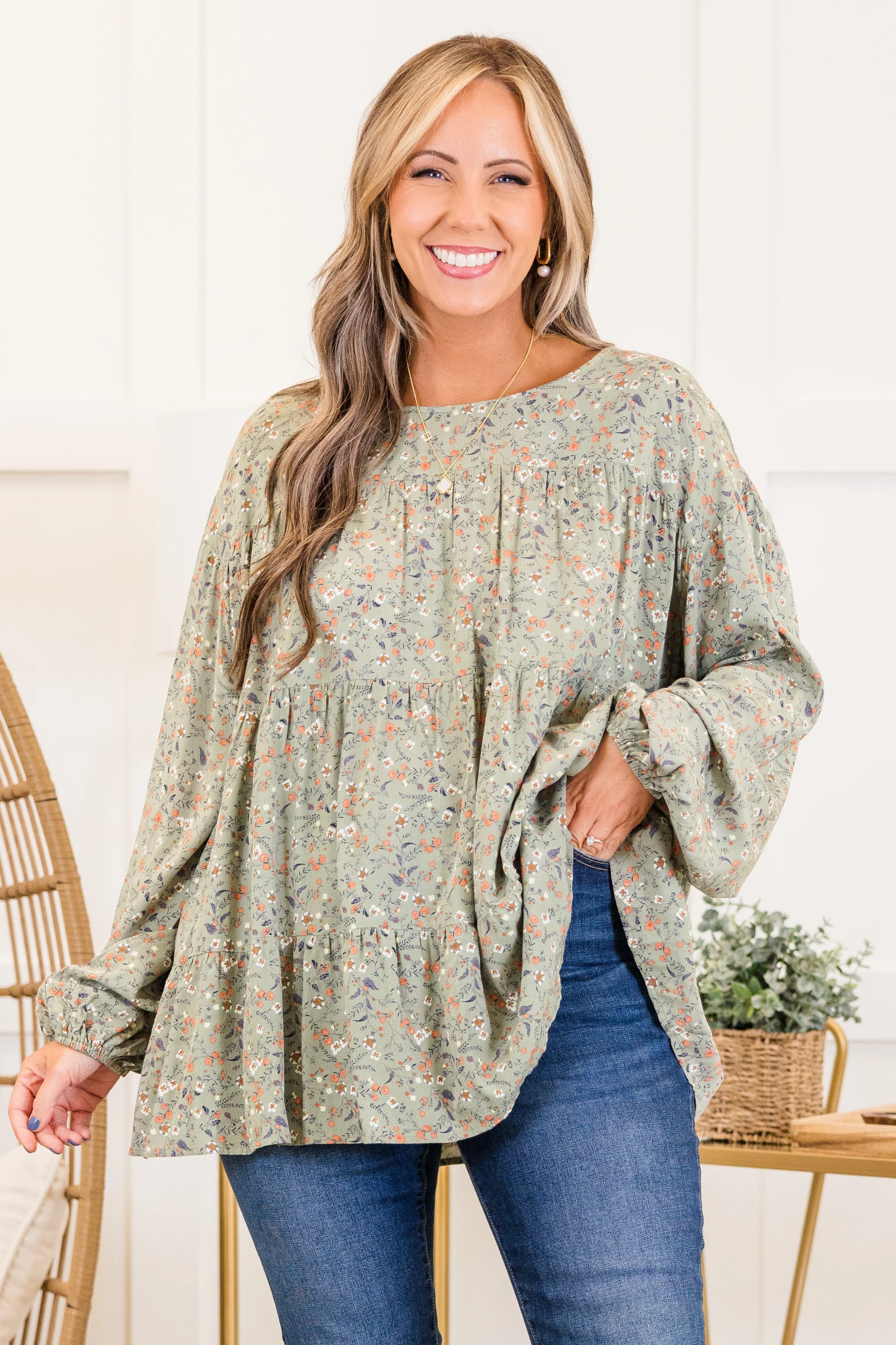 Anytime Now Top, Olive - Giverhouse