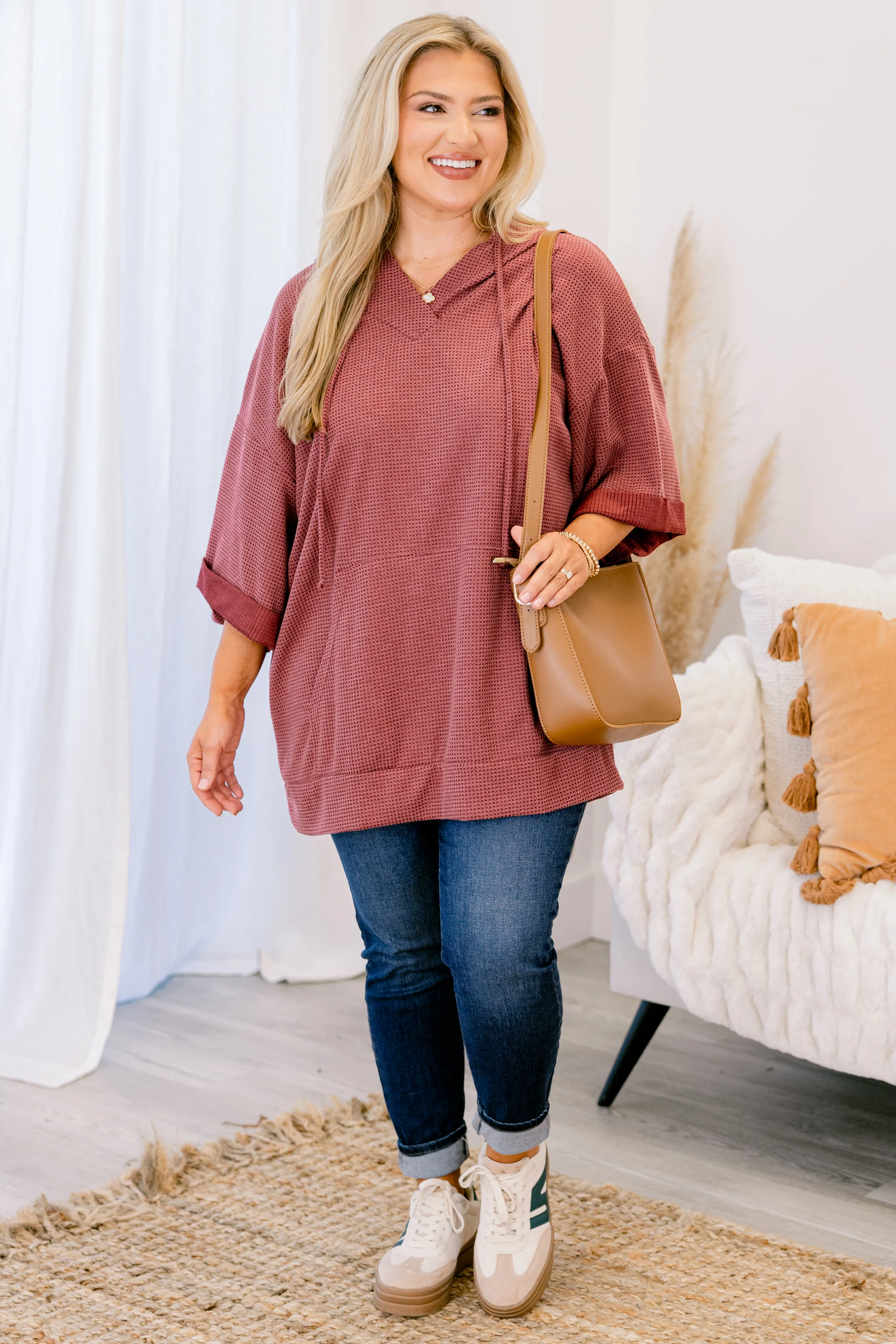 Fresh Outside Air Top, Wine - Giverhouse