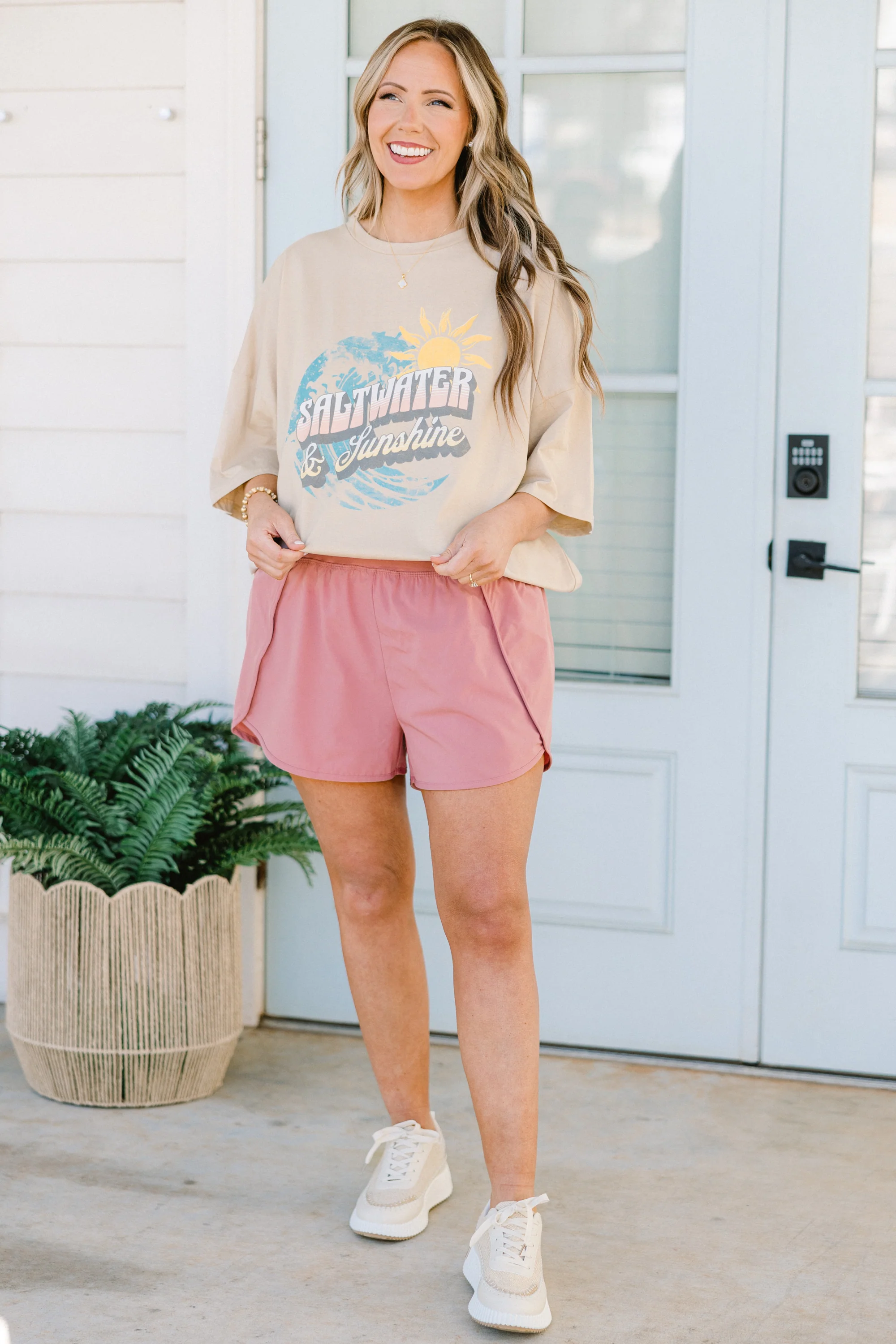 Sporty Chic Shorts, Light Rose - Giverhouse