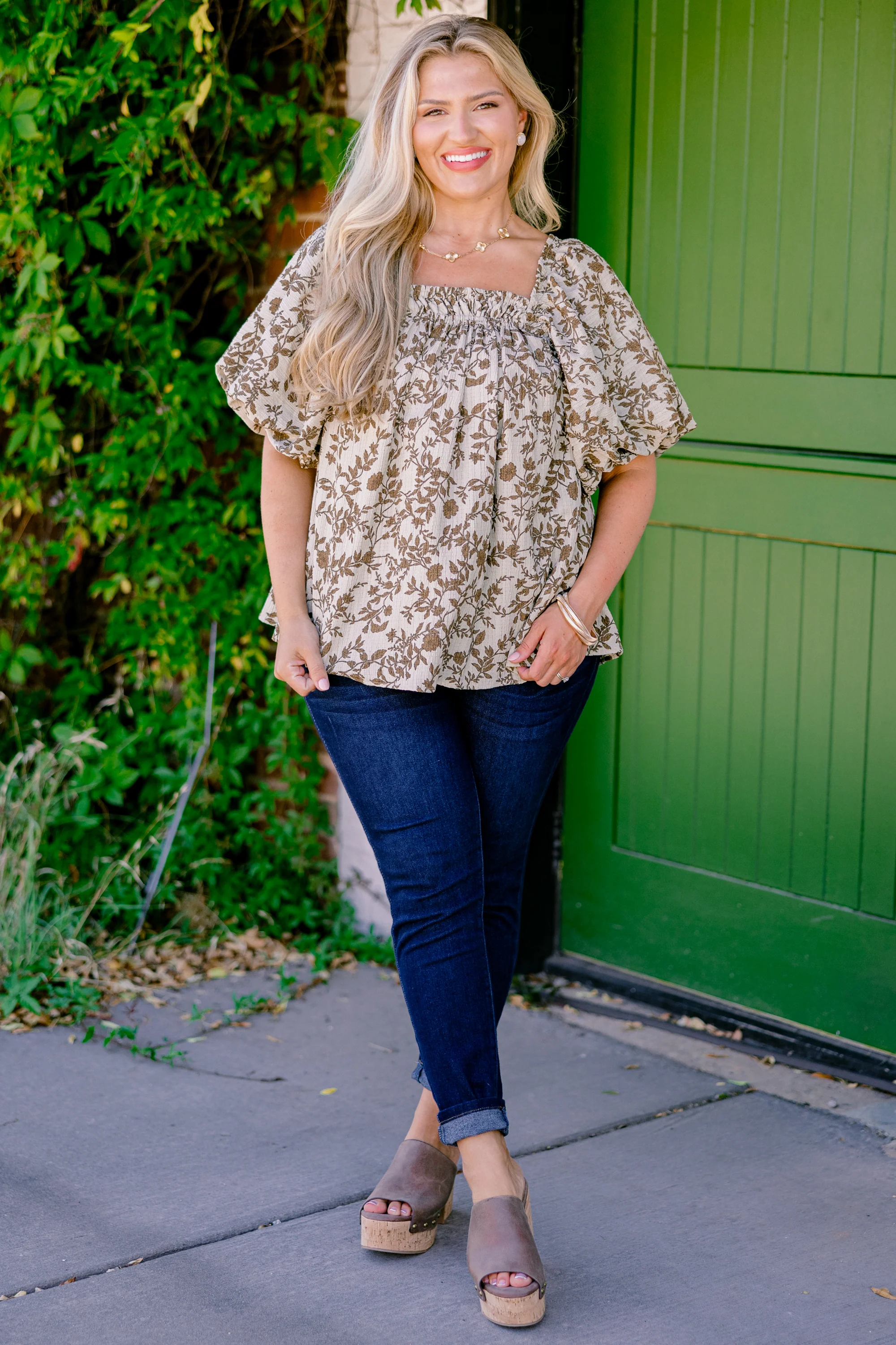 Cozy Love Top, Ivory-Brown - Giverhouse