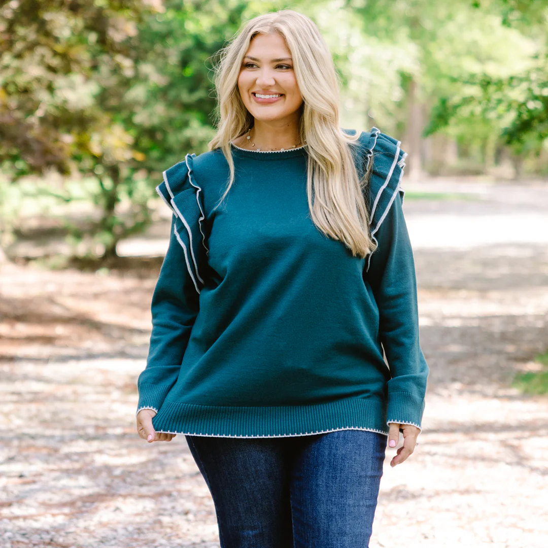 Always Timeless Sweater, Teal - Giverhouse