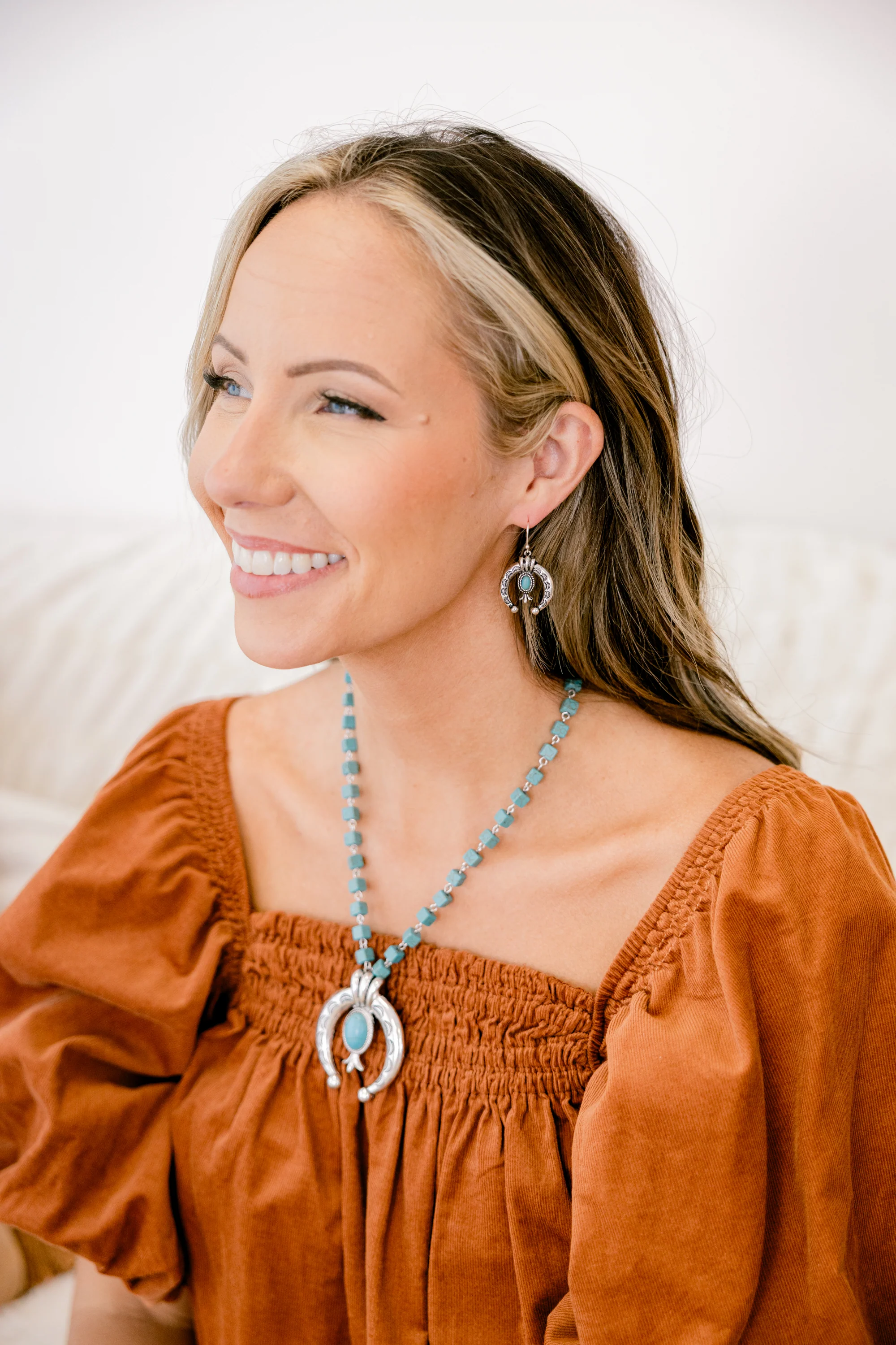 Ember Moon Earring and Necklace Set, Turquoise - Giverhouse