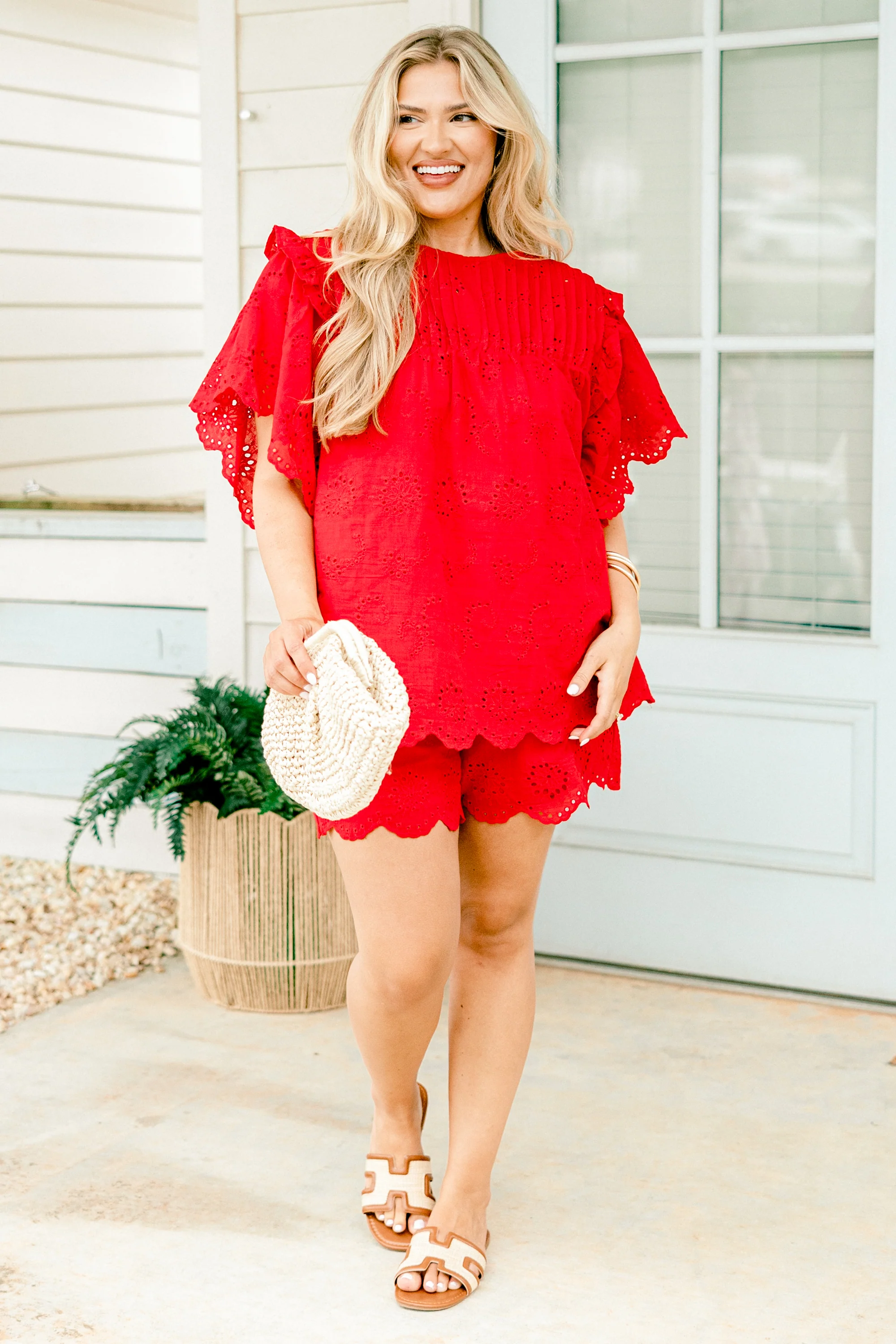 Right Over Here Top, Red - Giverhouse