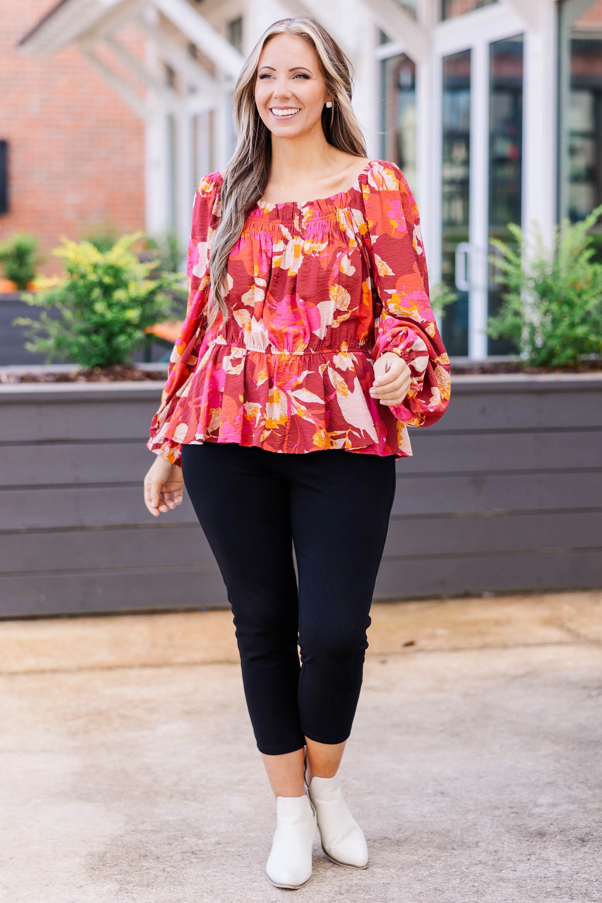 Petal Perfection Blouse, Brick - Giverhouse
