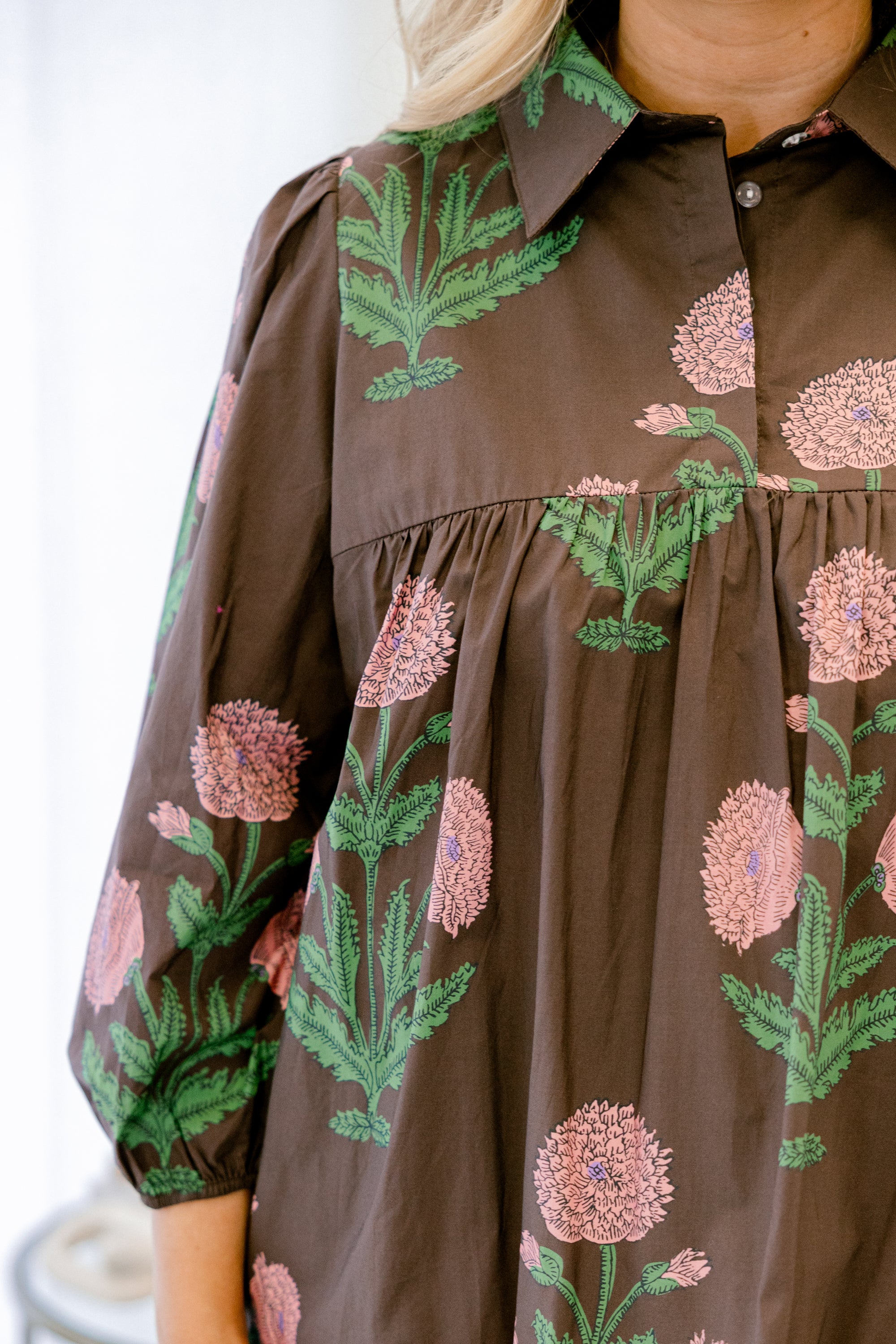 Under The Bouquet Dress, Dark Brown - Giverhouse