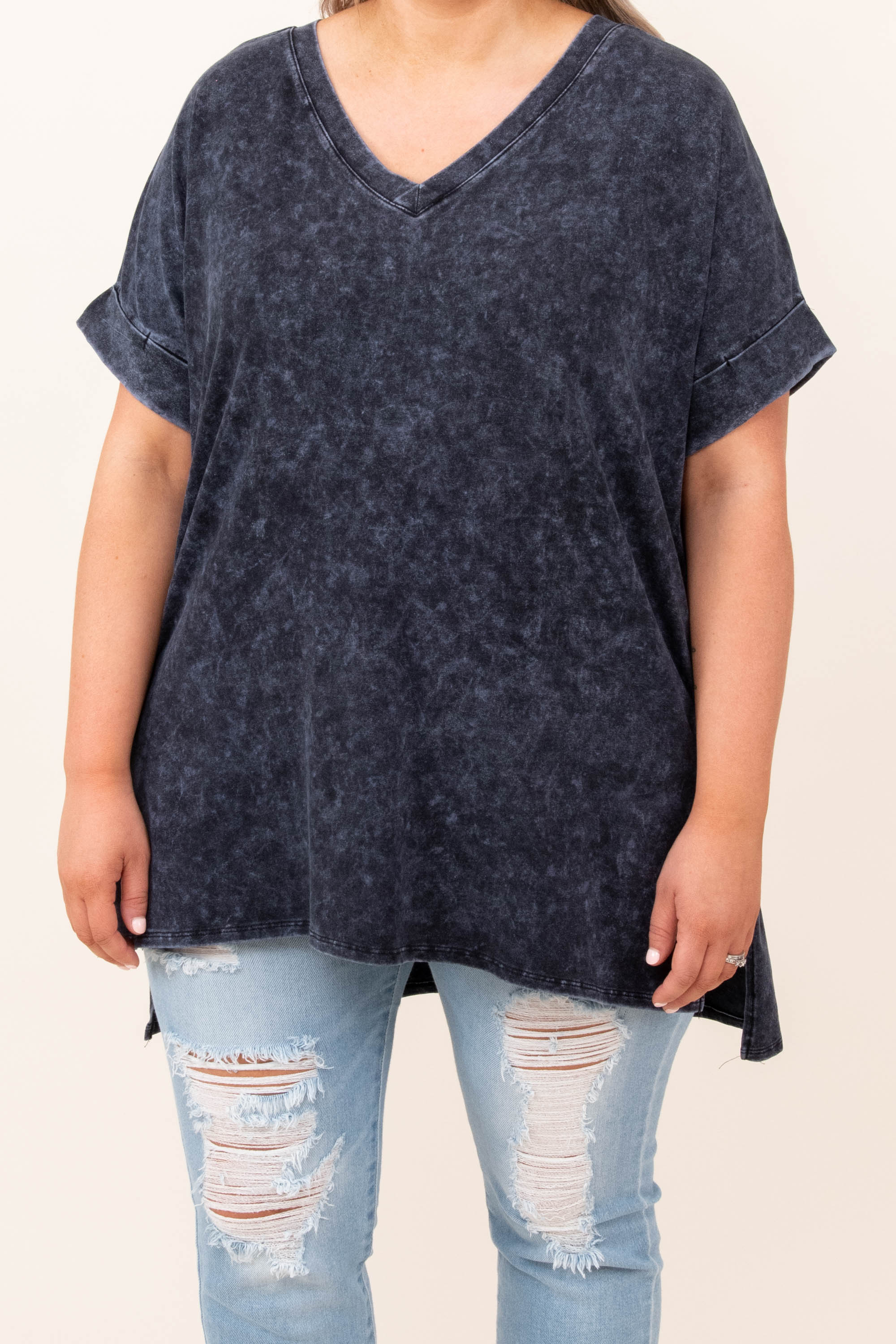Comfy Travels Top, Blue-Grey Mineral Wash - Giverhouse