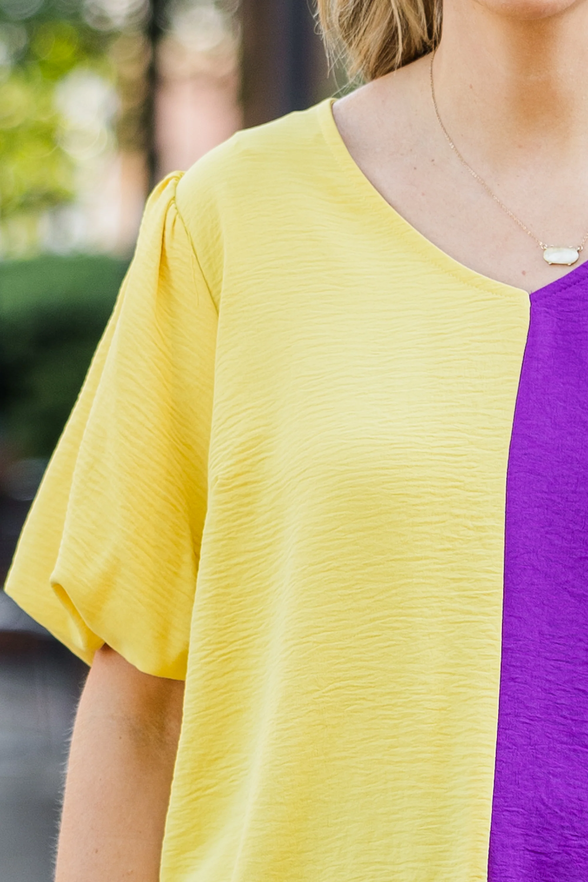 Sideline Sweetheart Top, Gold-Purple - Giverhouse