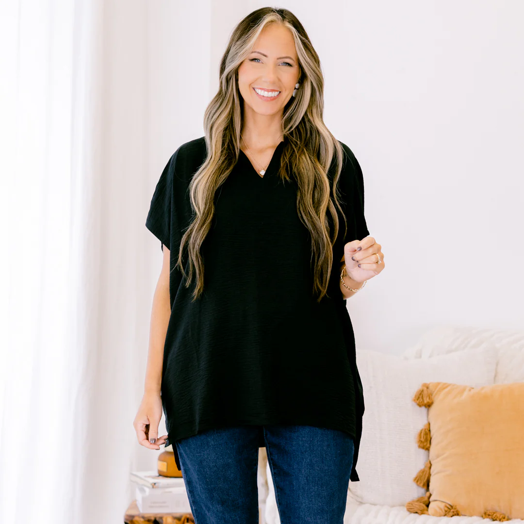 Wondering About You Top, Black - Giverhouse