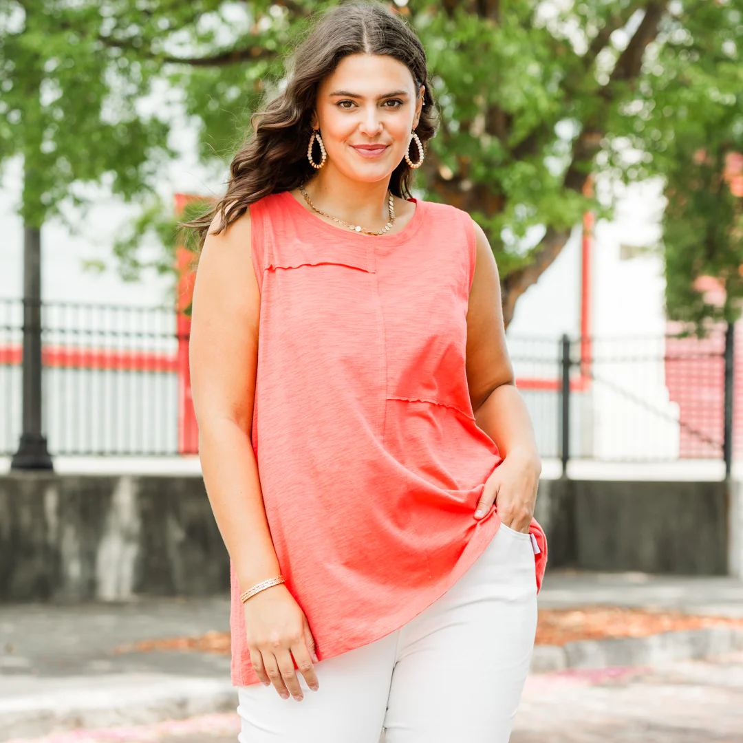 Setting Goals Tank, Coral - Giverhouse