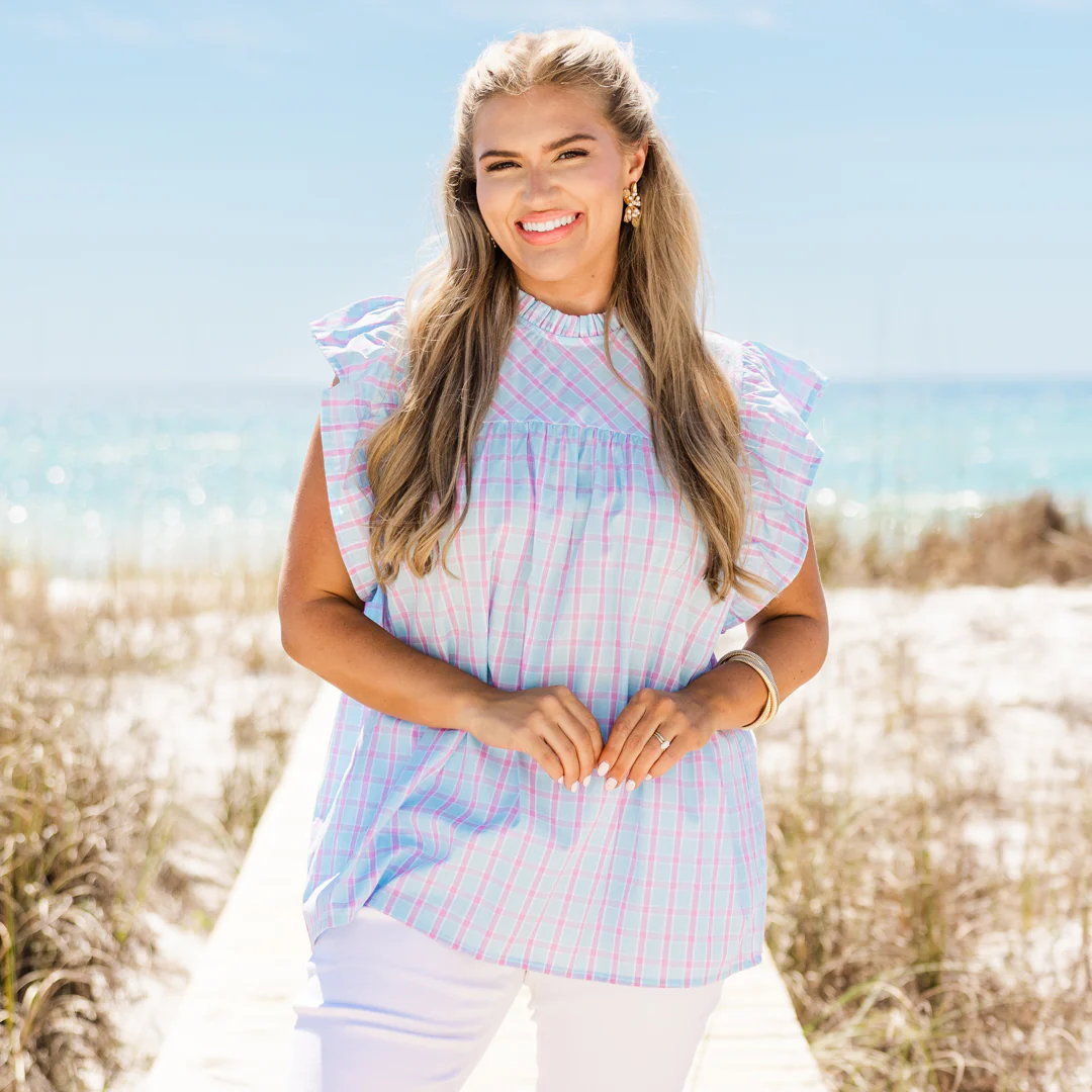 Picnic Lover Top, Blue - Giverhouse