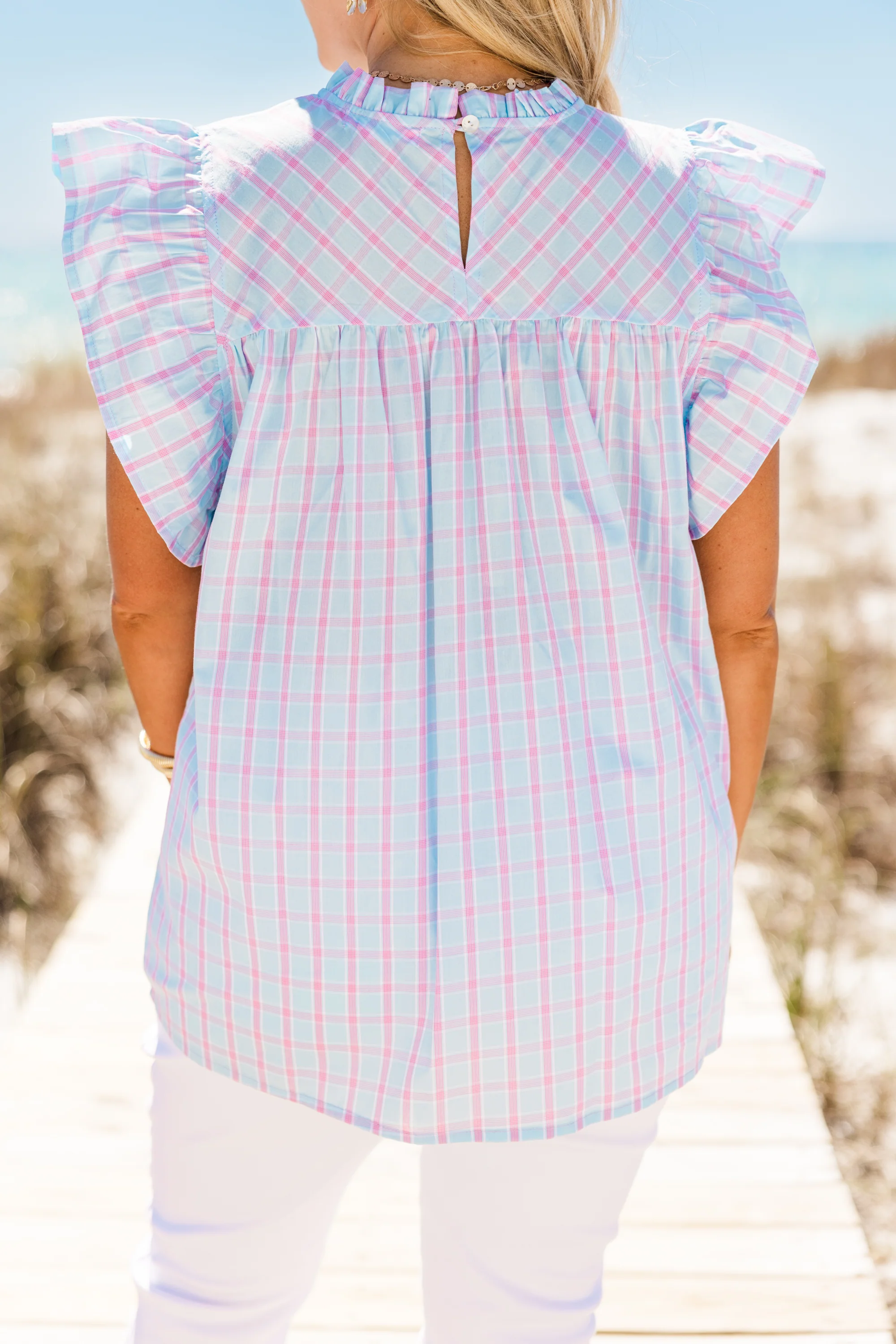 Picnic Lover Top, Blue - Giverhouse