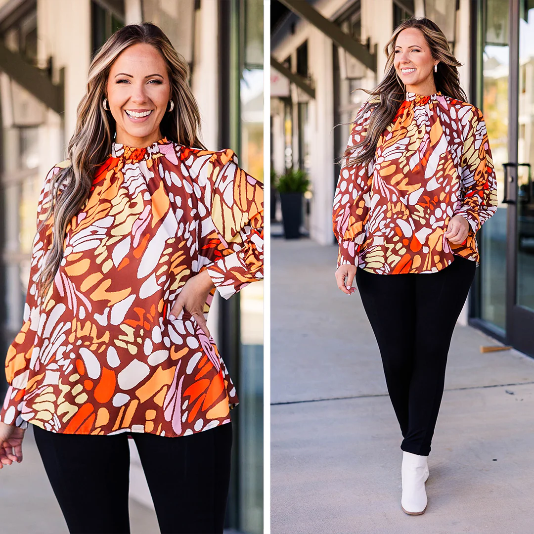 Love Is Like A Butterfly Top, Rust - Giverhouse