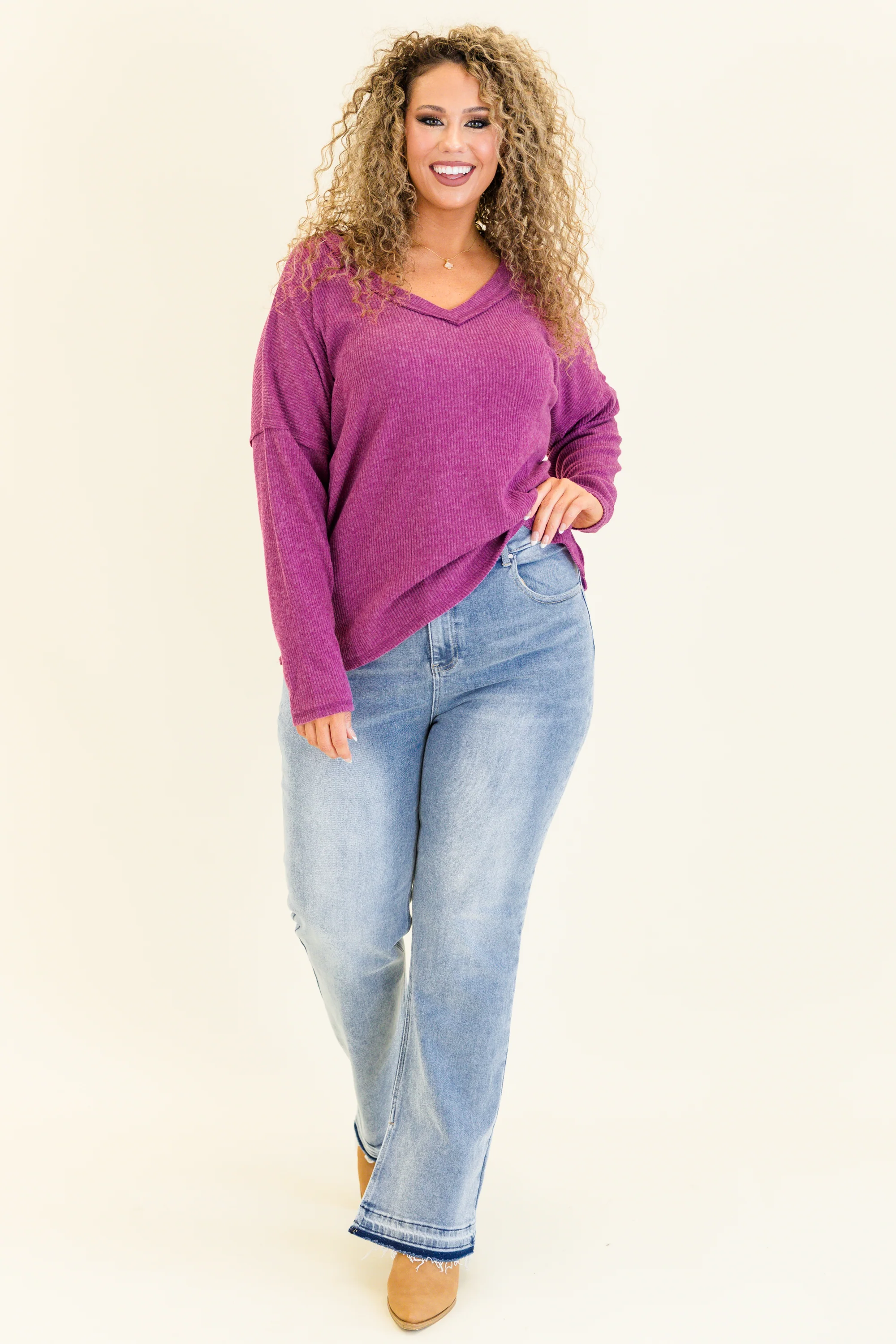 I Will Call You Later Top, Light Plum - Giverhouse