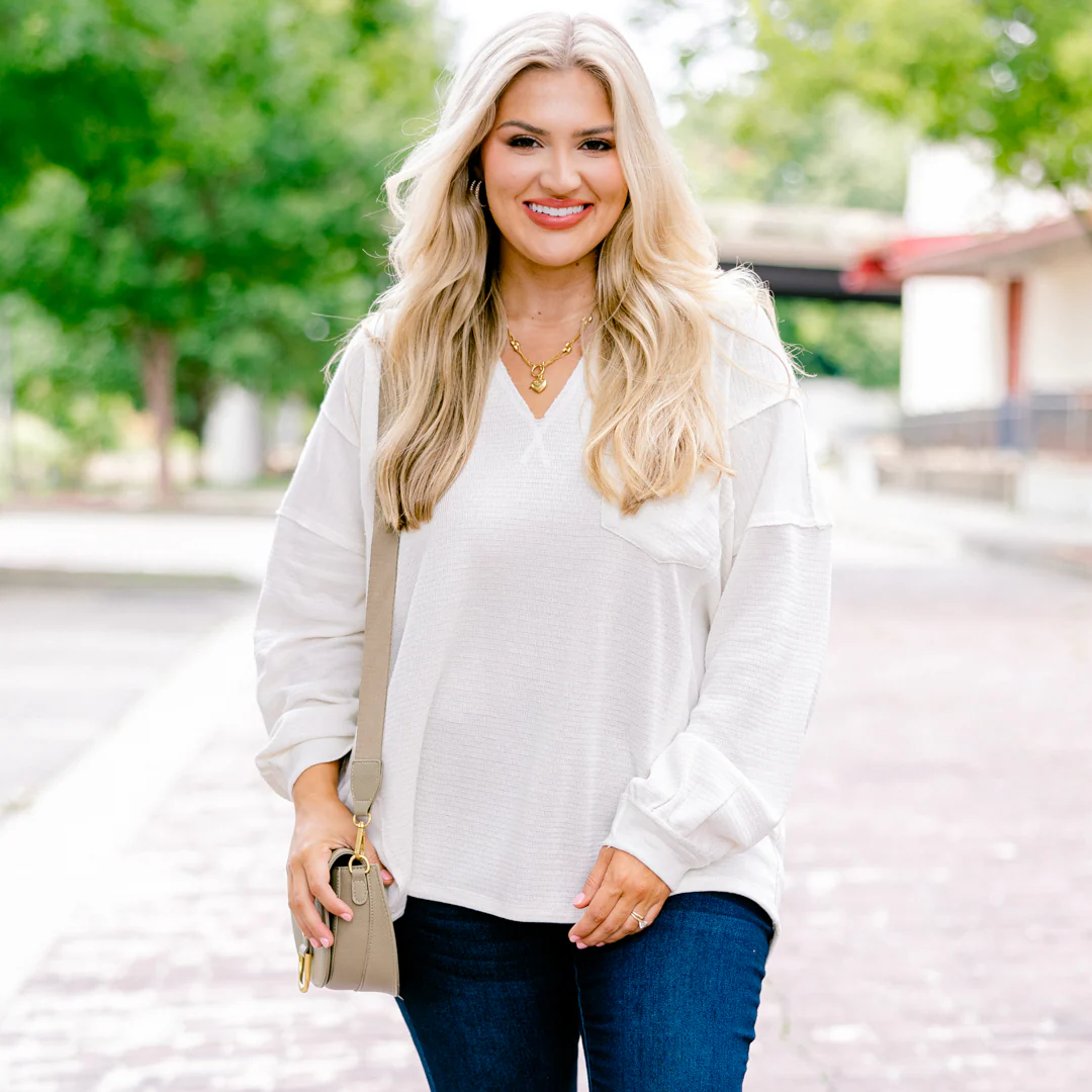 Coffee Dates Top, Oatmeal - Giverhouse