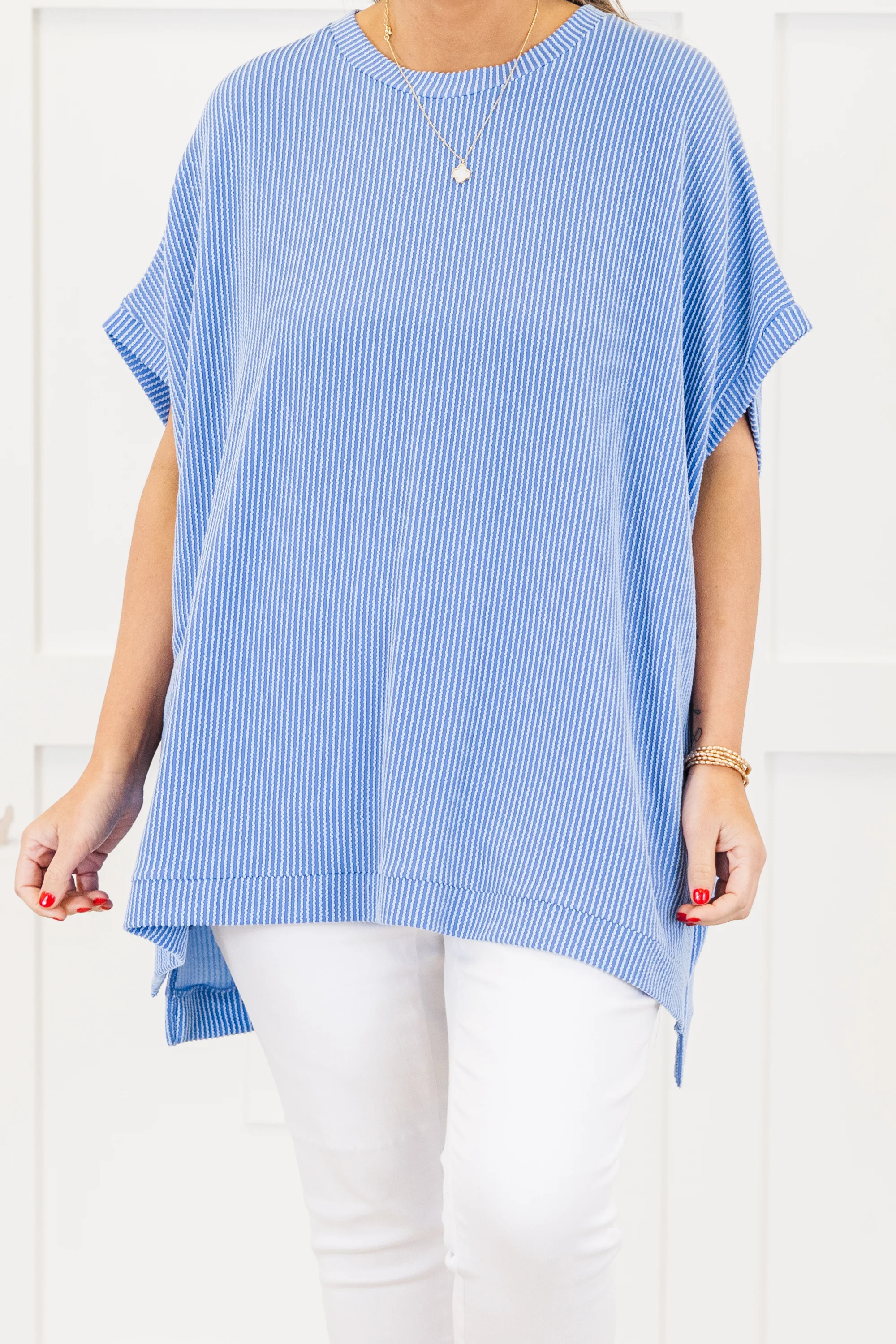 All About Knits Top, Blue - Giverhouse