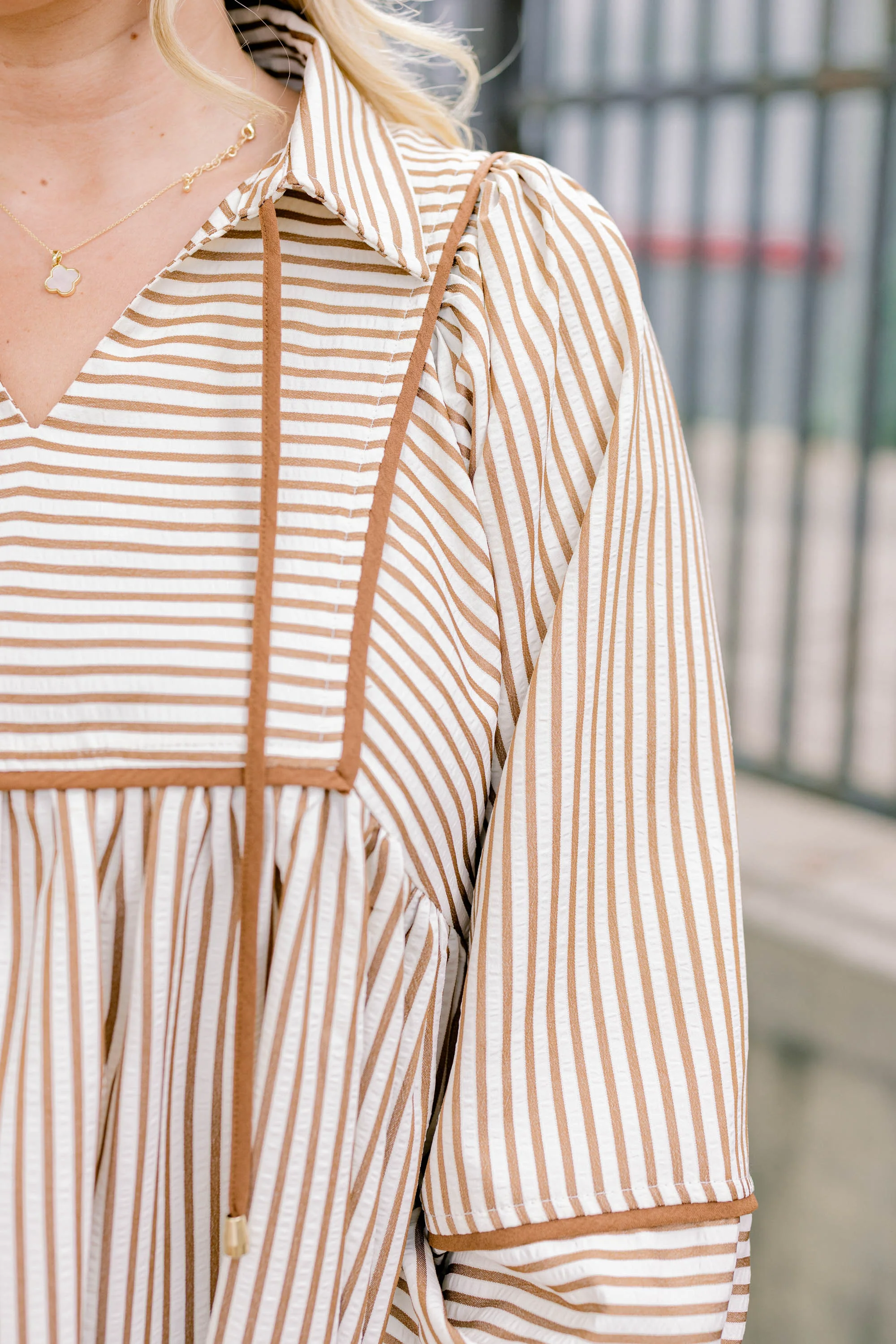 Take What I Can Get Top, Camel Stripe - Giverhouse