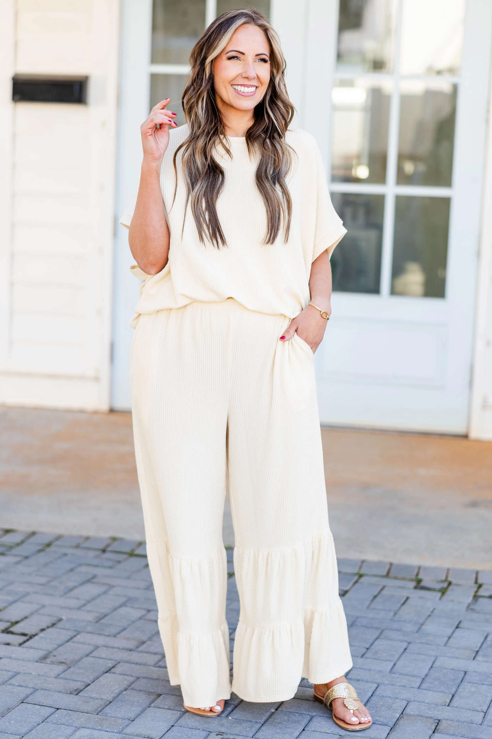 Knit Together Pants, Oatmeal - Giverhouse