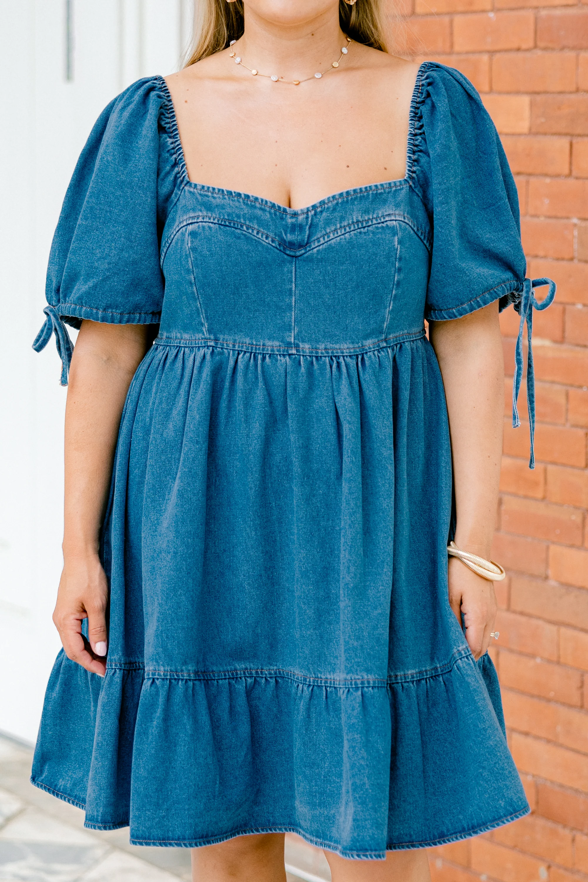 Denim Love Dress, Blue - Giverhouse