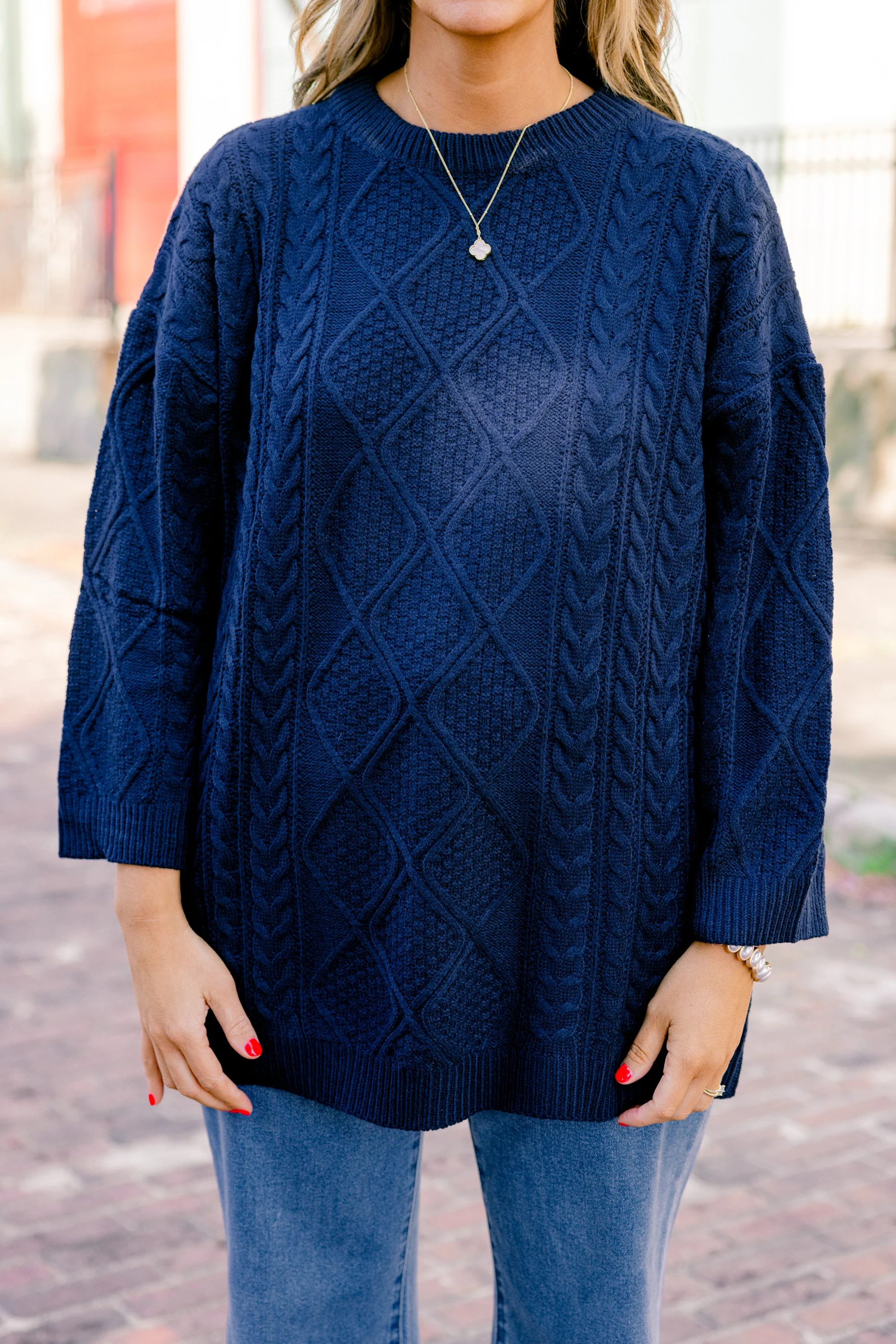 Crossing Channels Sweater, Navy - Giverhouse