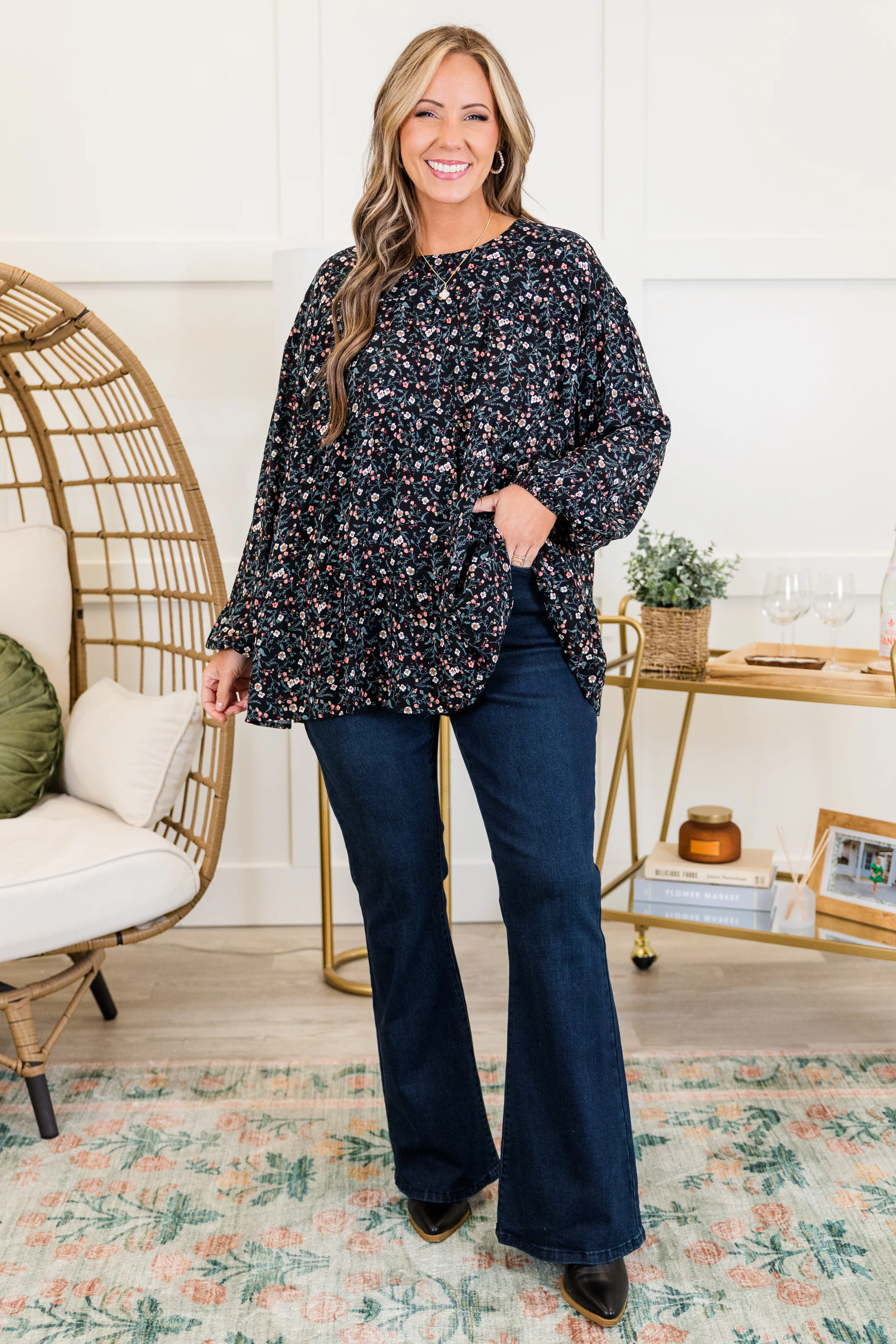 Anytime Now Top, Black - Giverhouse