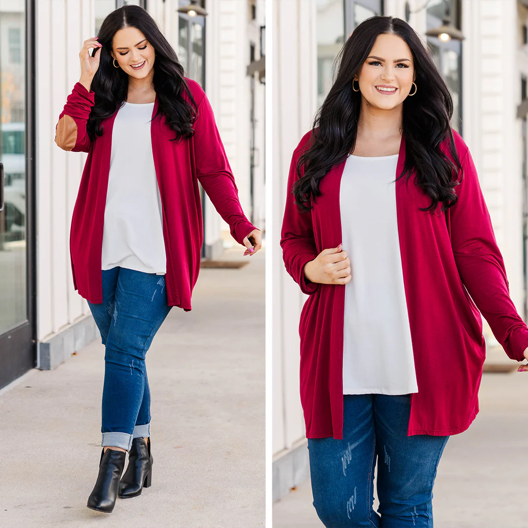 Bunny Wishes Cardigan, Burgundy - Giverhouse