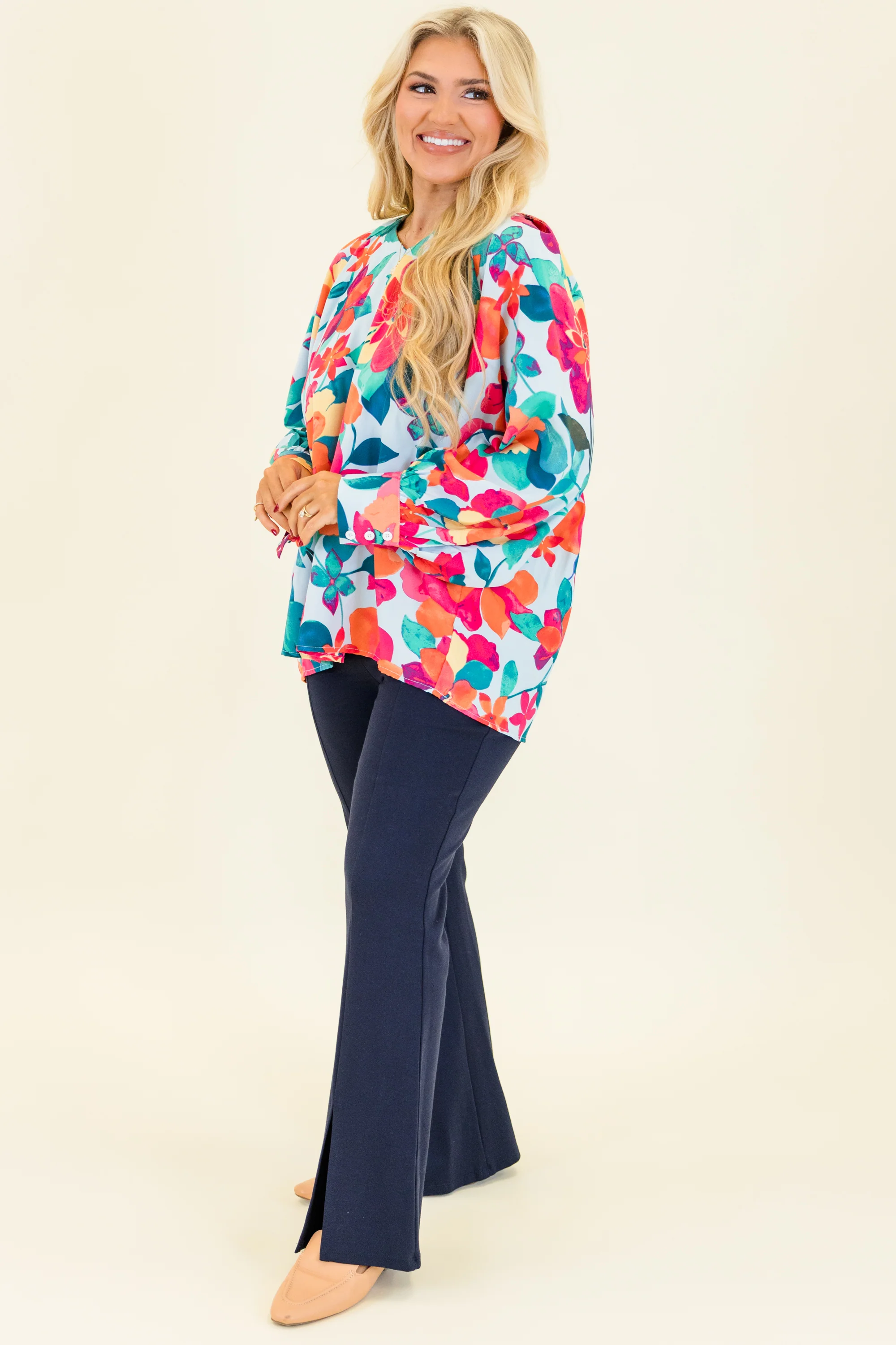 Southern Sweetness Top, Blue-Multi - Giverhouse