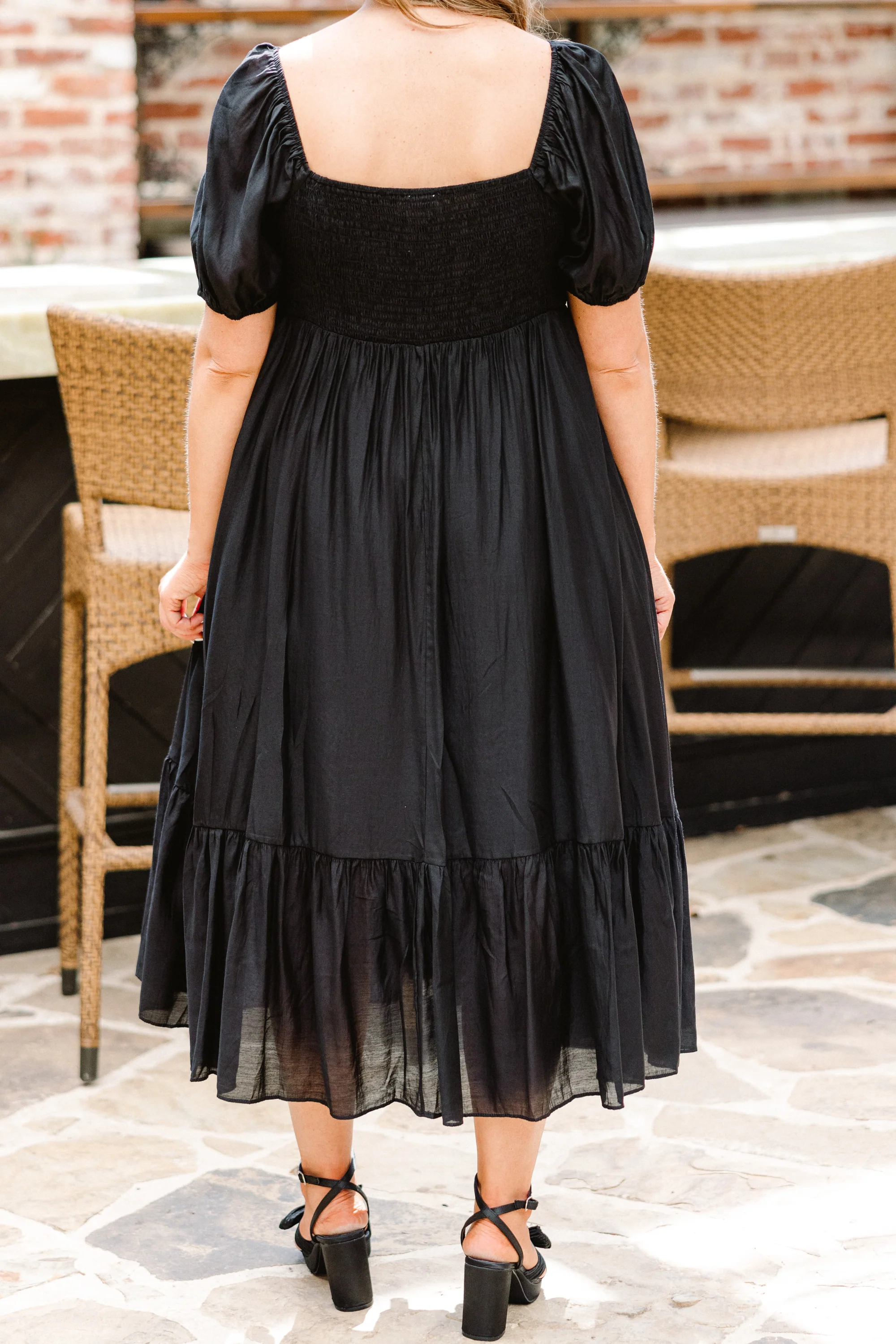 Working Your Charm Midi Dress, Black - Giverhouse