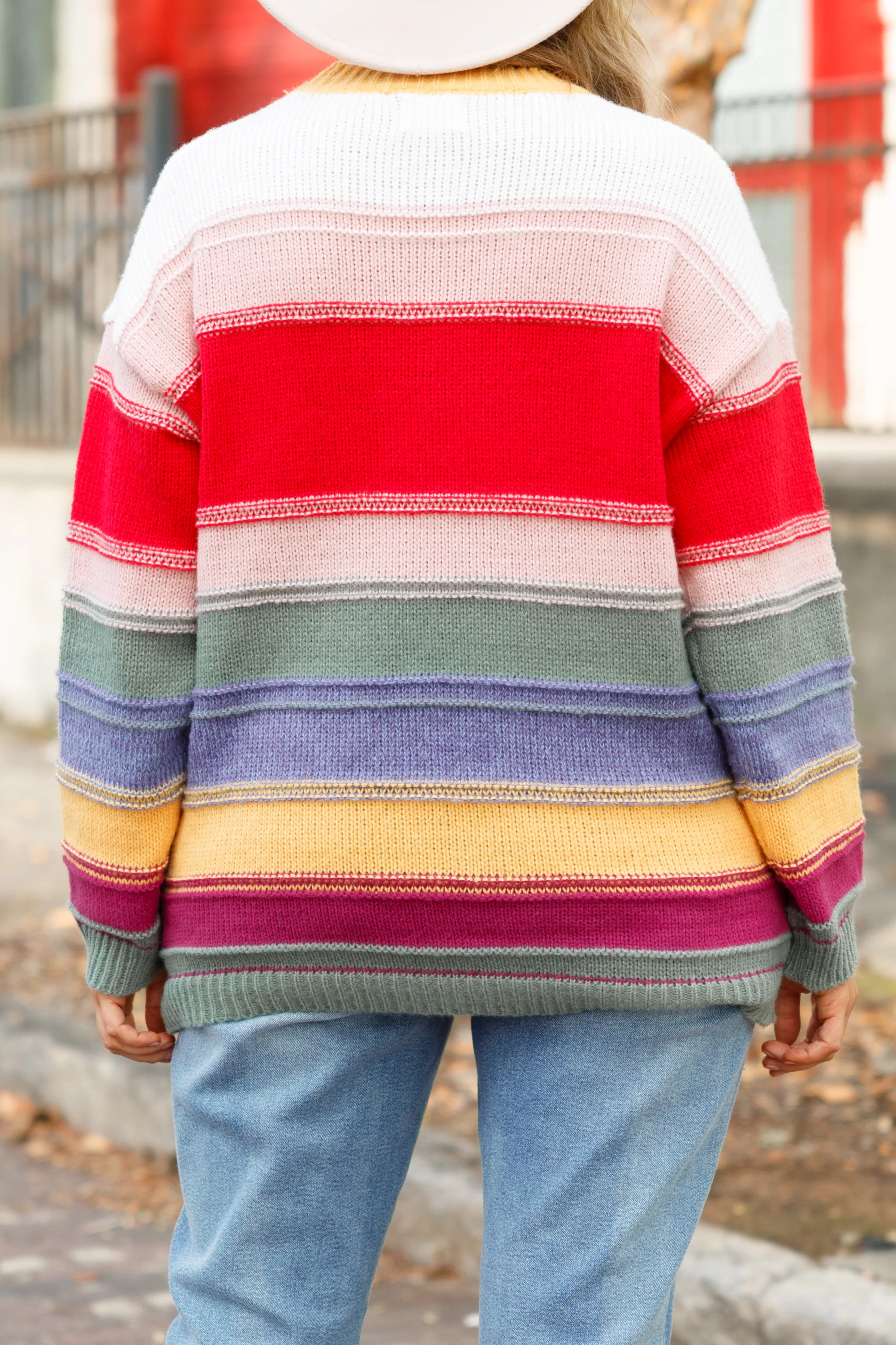 The Playful Sweater, Red Multi - Giverhouse