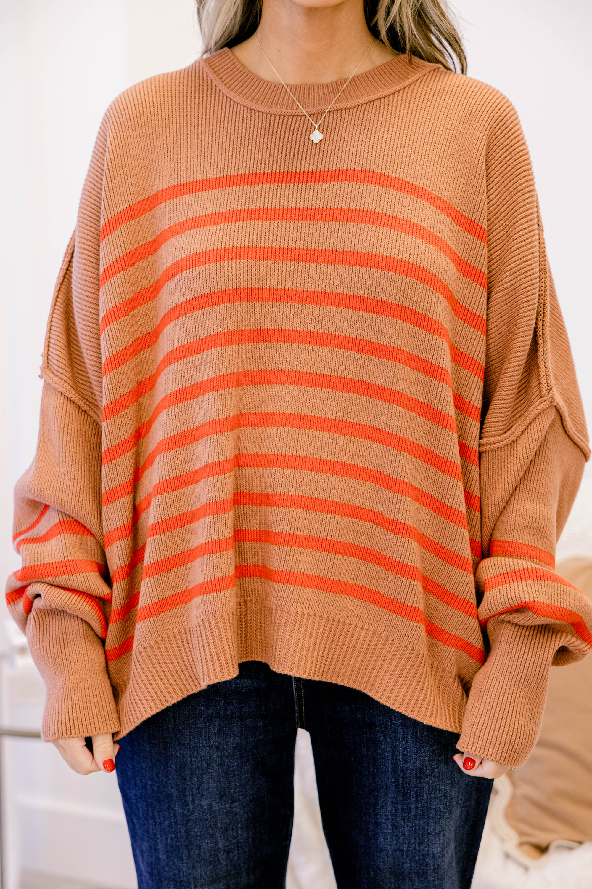 Magically Perfect Sweater, Brown-Red - Giverhouse