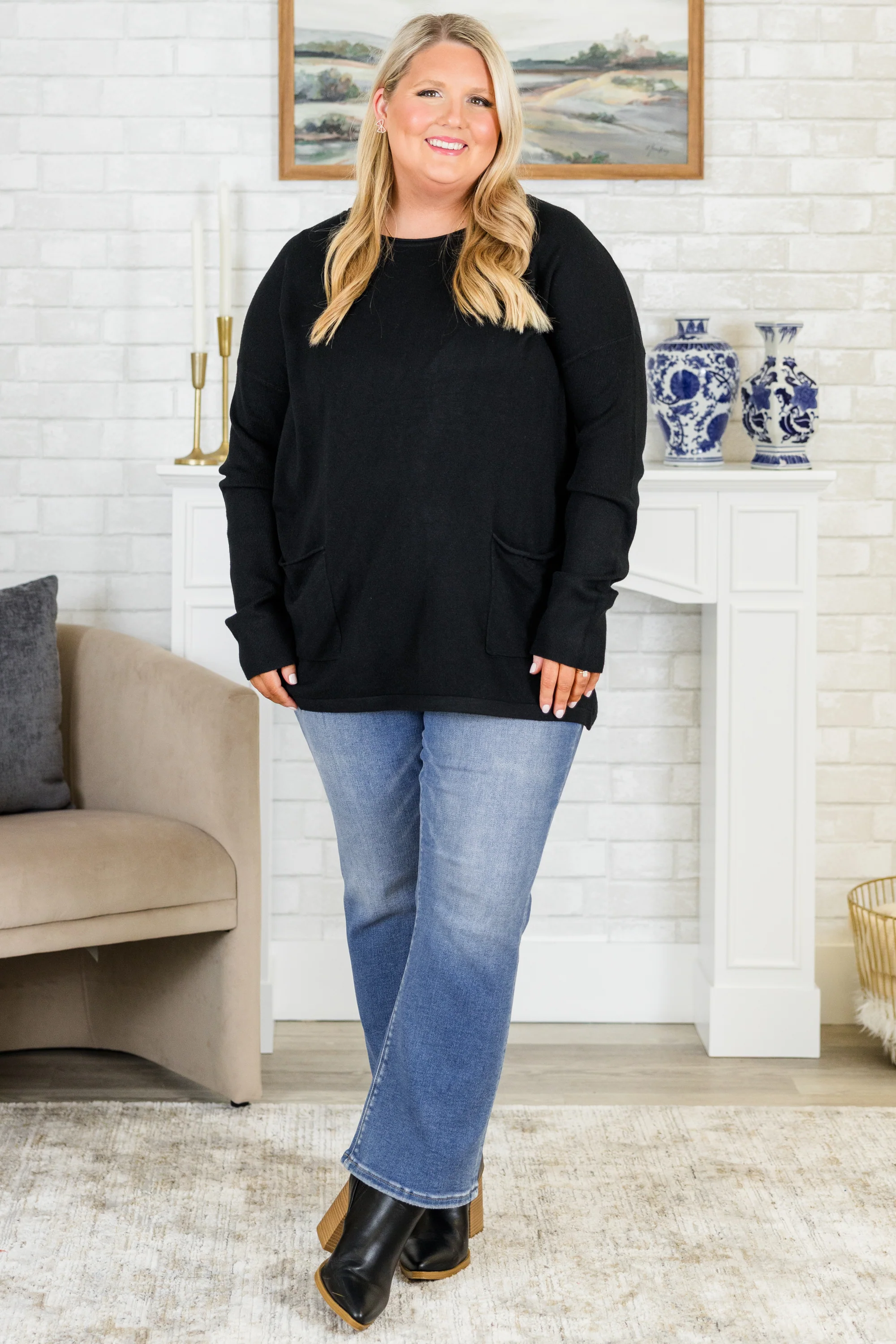 Fall into Fashion Sweater, Black - Giverhouse