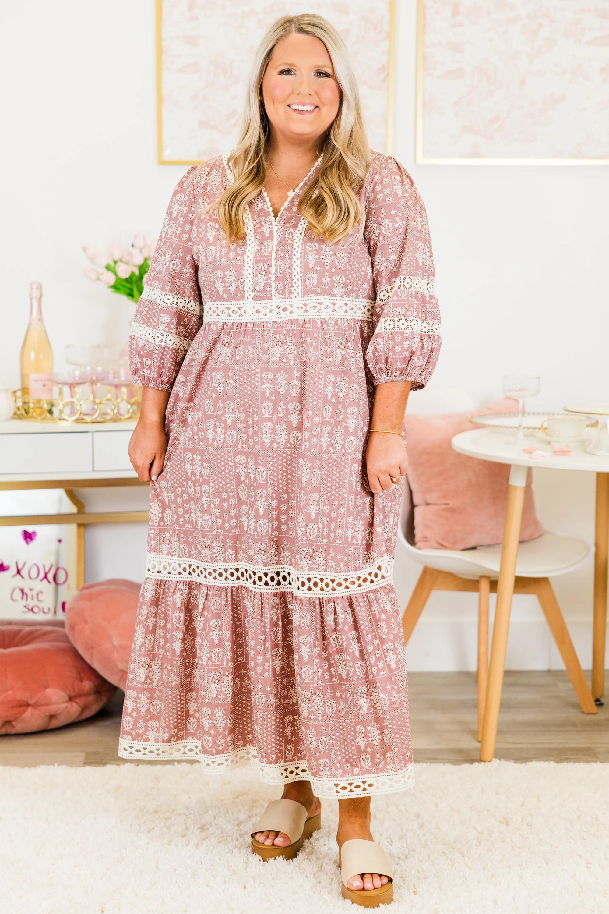 Radiant Blossoms Dress, Pink - Giverhouse